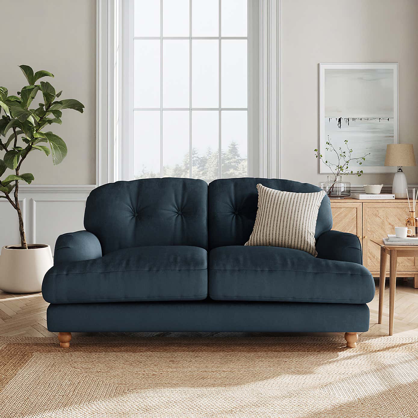 Martha Matte Plush Velvet 2 Seater Sofa