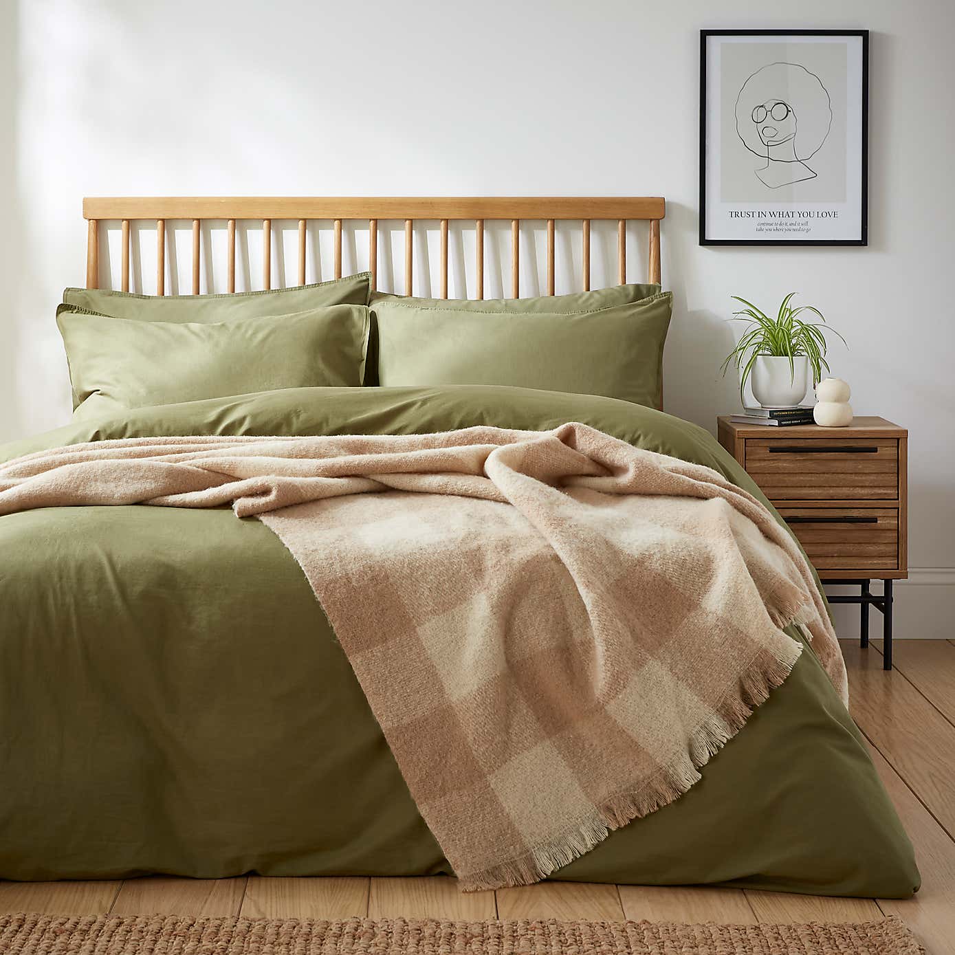 Cabin Check Faux Mohair Throw 235cm x 235cm