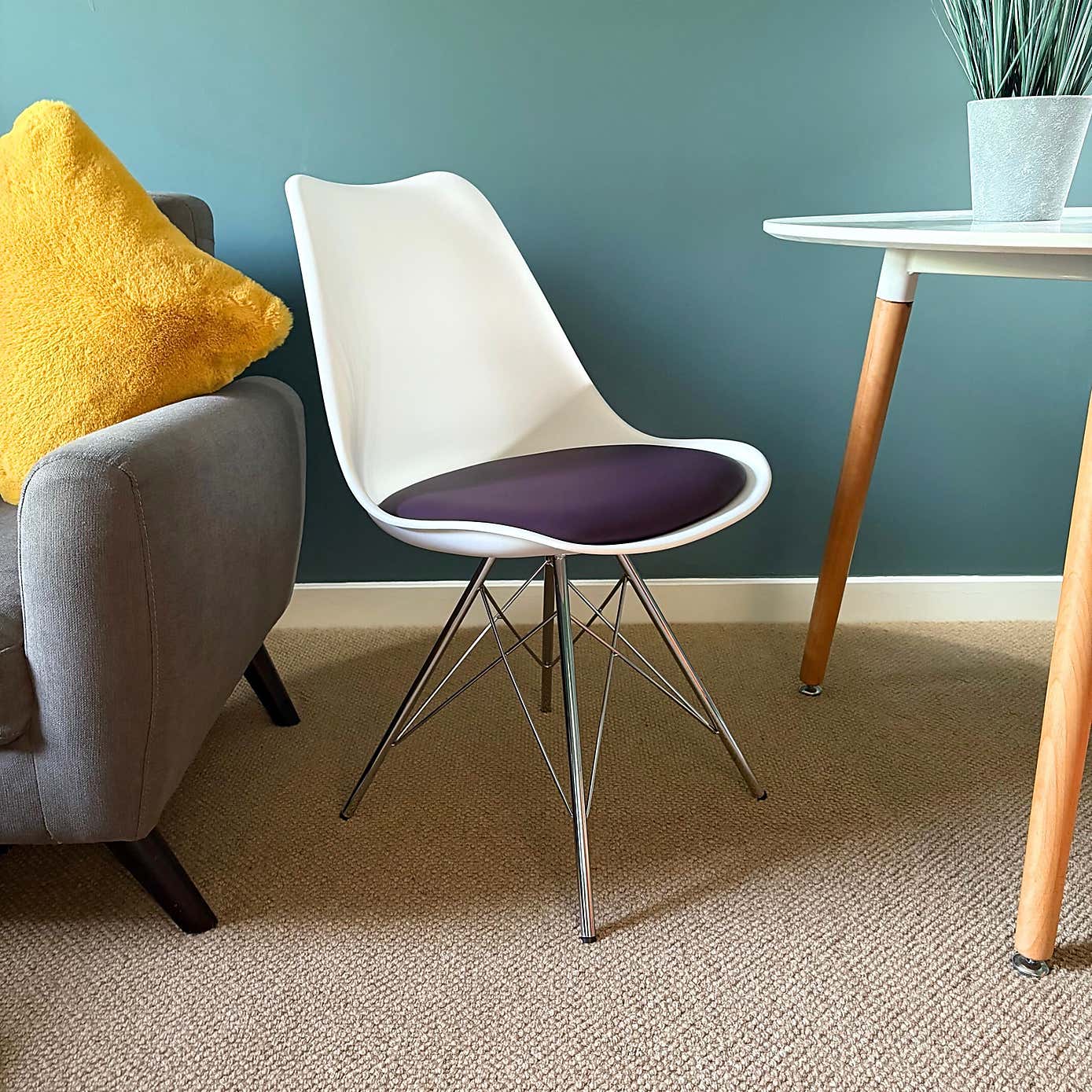 Fusion Living Soho White Plastic Dining Chair