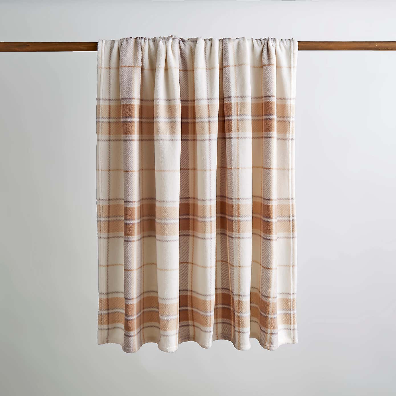 Printed Check Fleece Throw