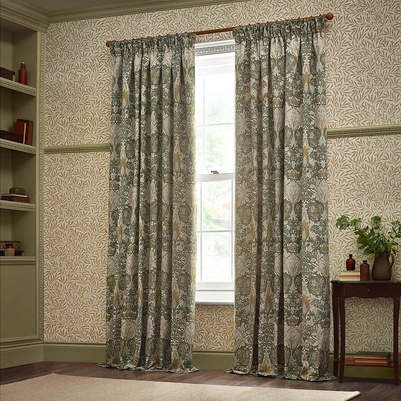 Morris & Co. Snakeshead Jacquard Pencil Pleat Curtains