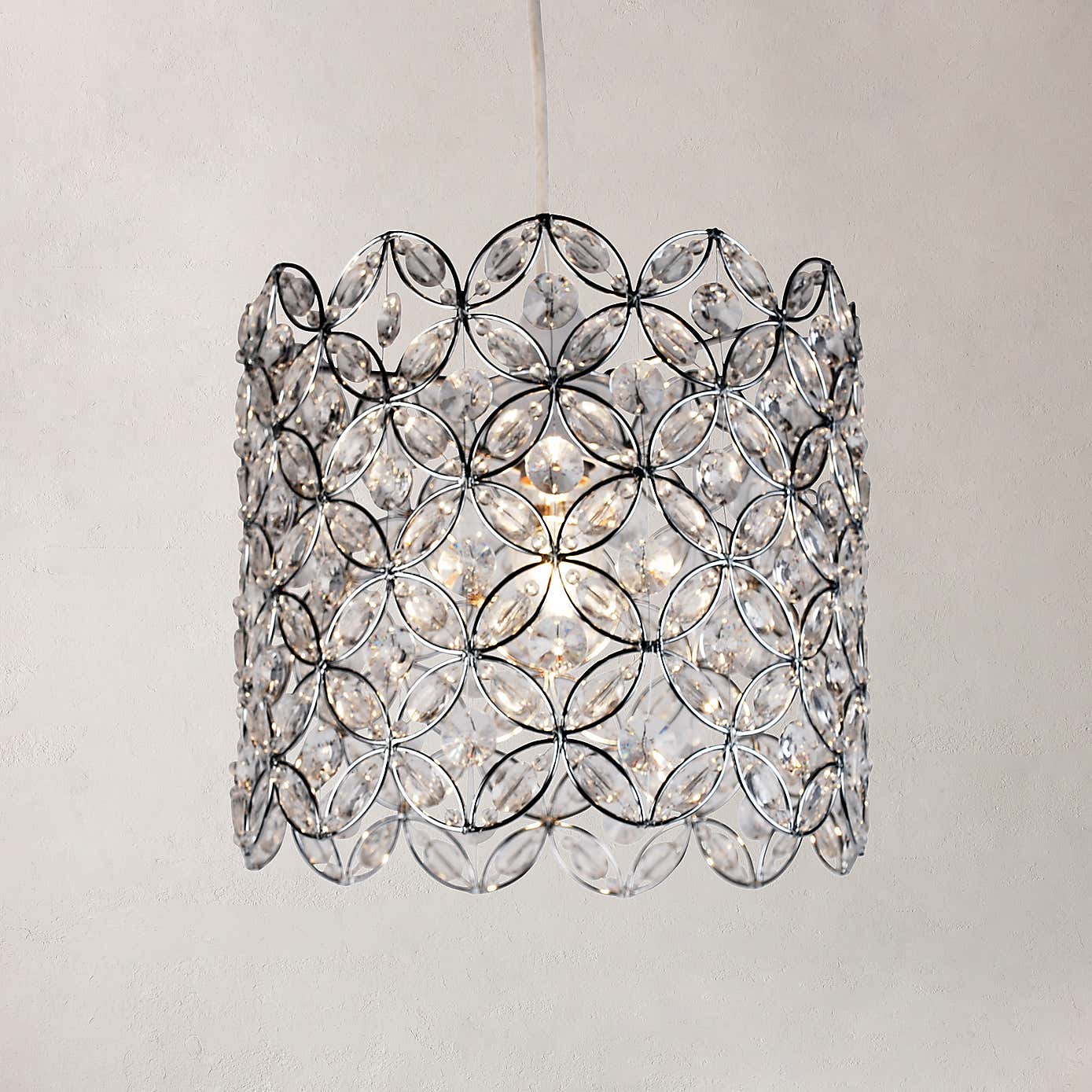 Arden Floral Chrome Easy Fit Pendant Shade