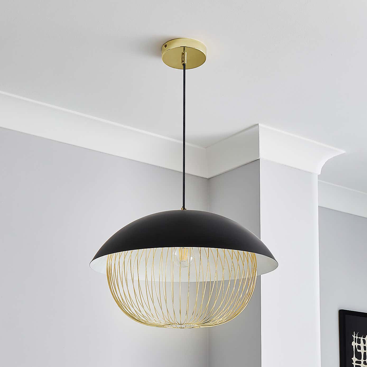 Emzo Black Ceiling Fitting 50cm