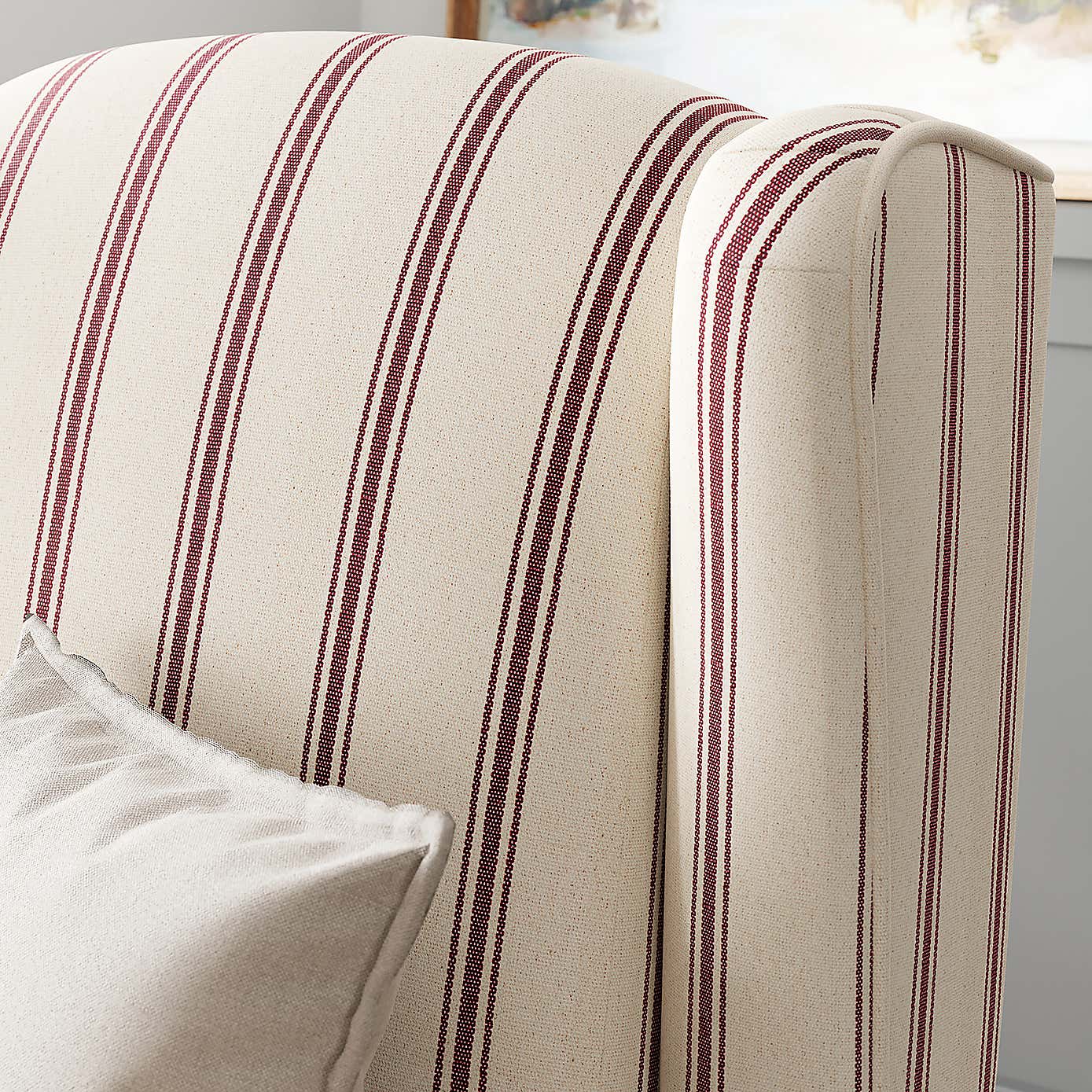 Oswald Grande Folkstone Stripe Wingback Armchair