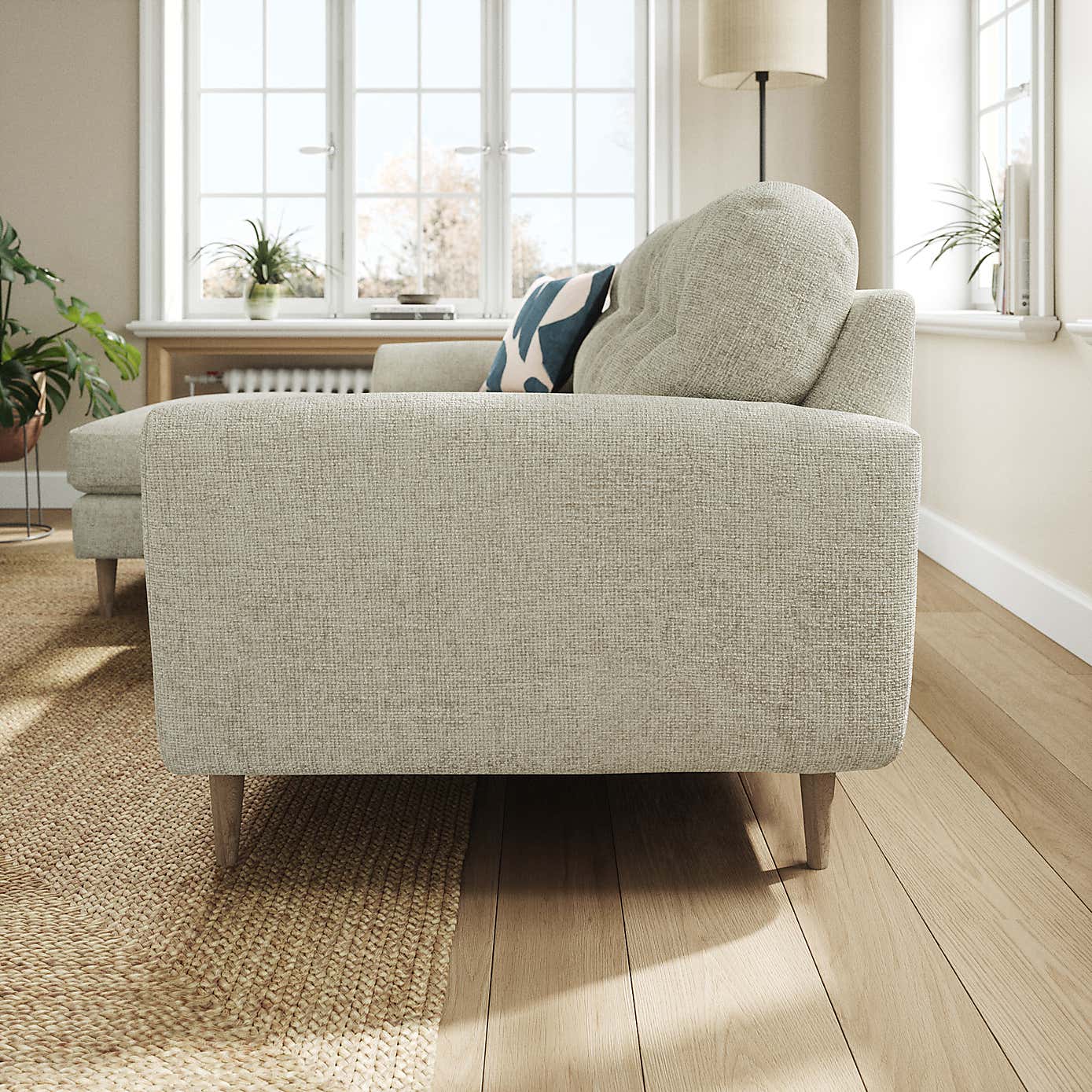 Sven Chunky Chenille Large Corner Chaise Sofa