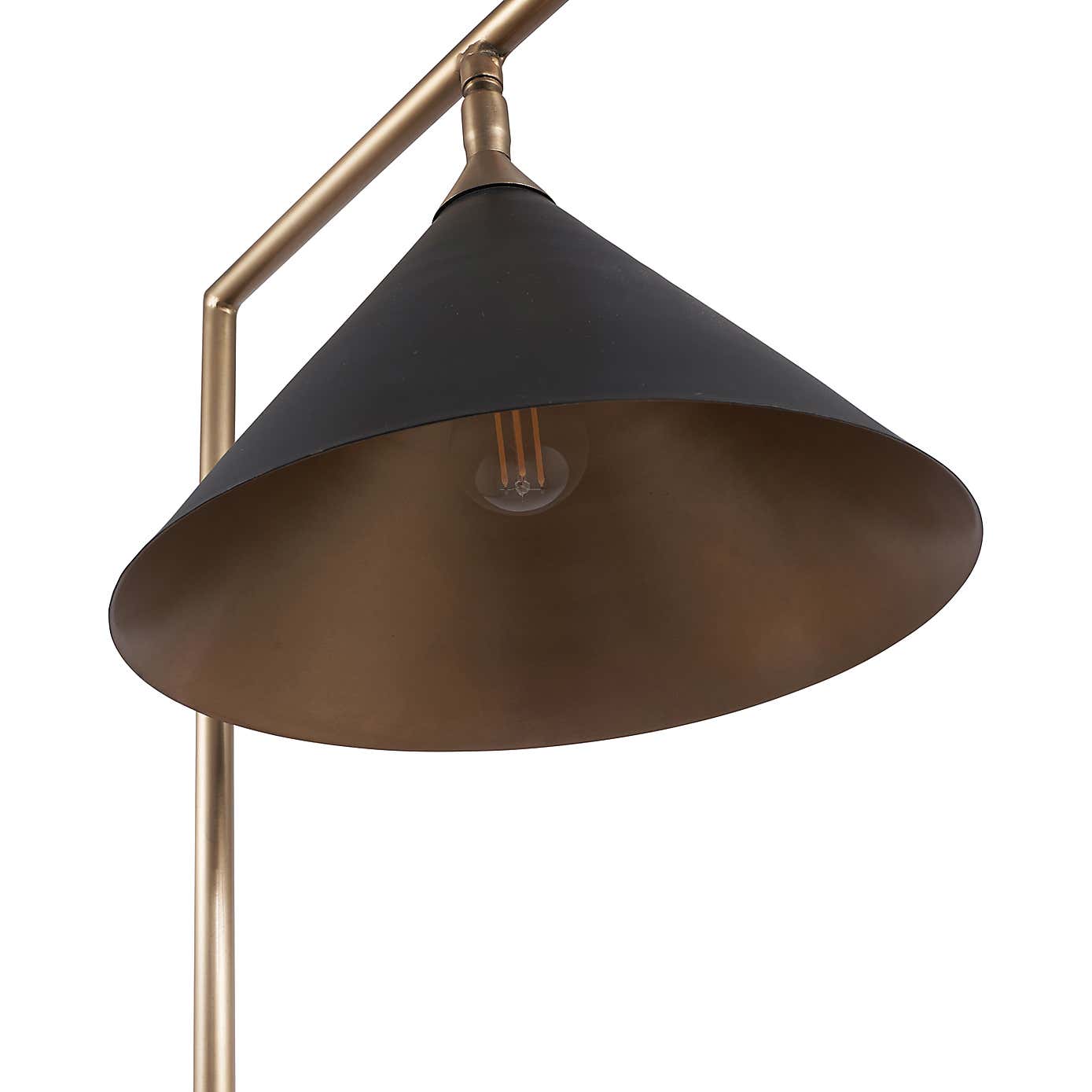 Zeta Matt Black and Antique Brass Floor Lamp