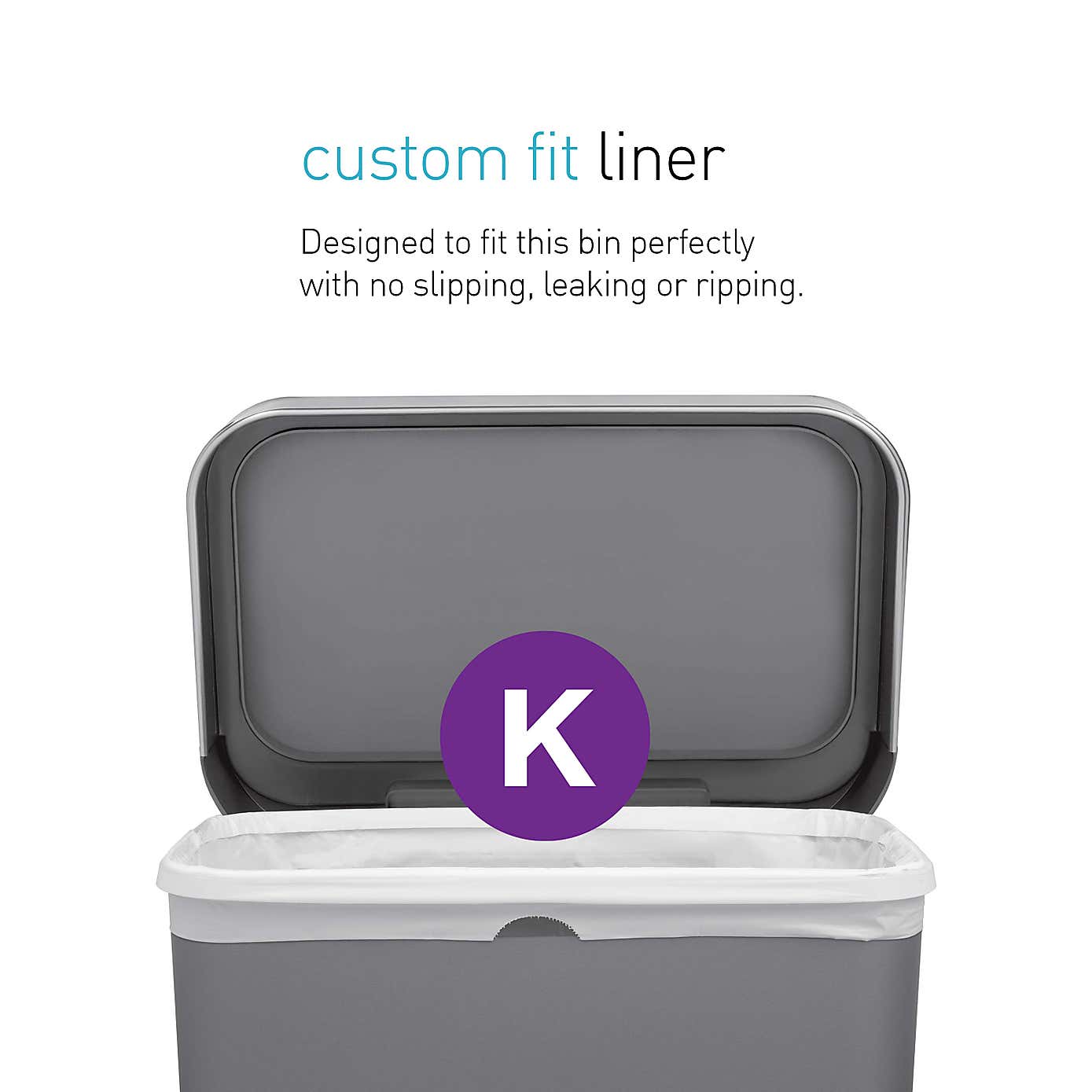 simplehuman 45 Litre Plastic Pedal Bin With Liner Pocket