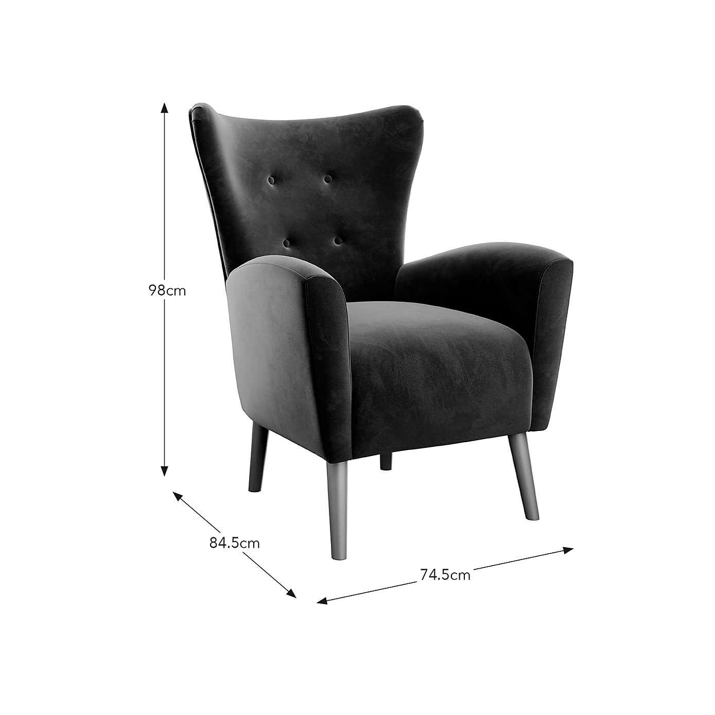 Sven Velvet Modern Wing Chair