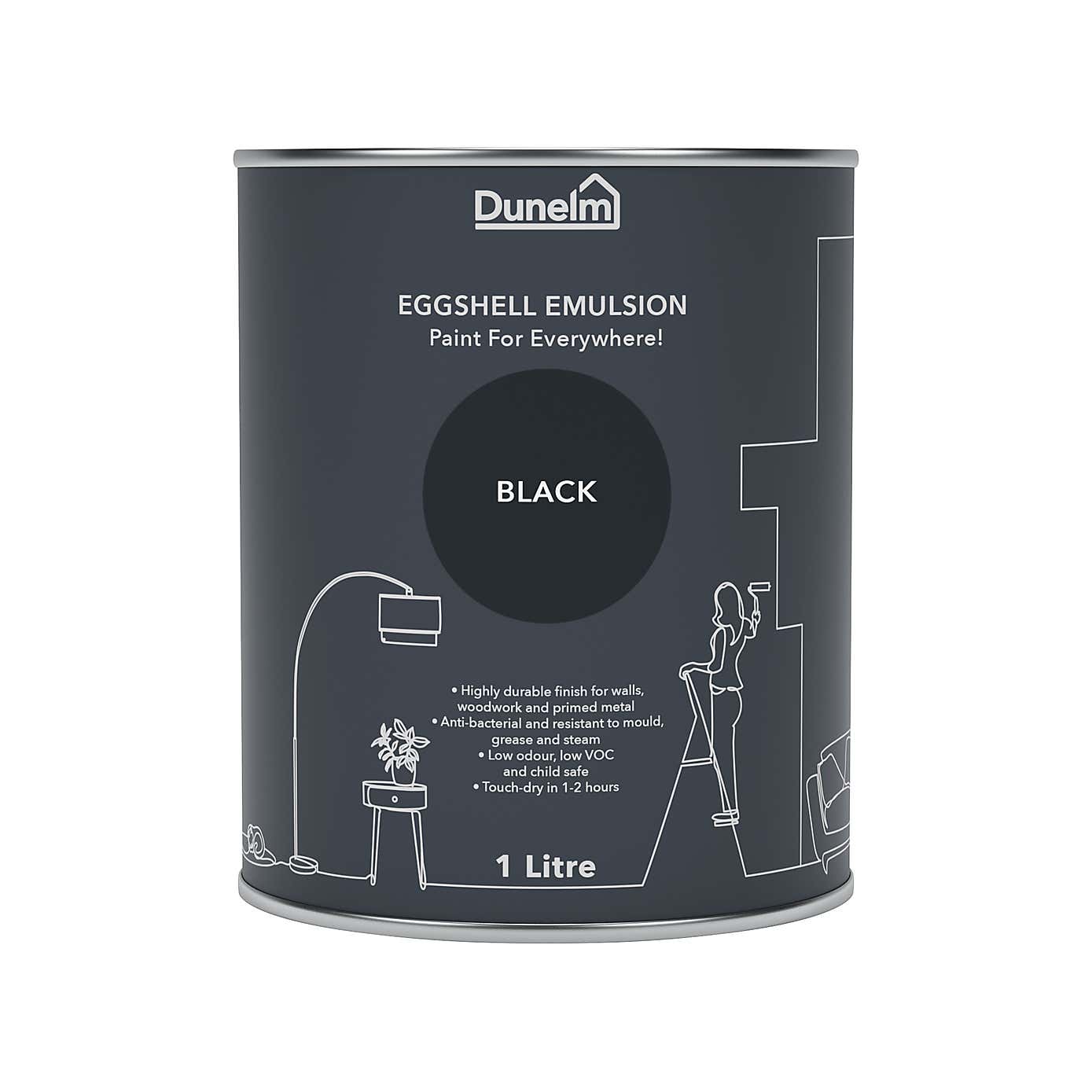 Dunelm Black Eggshell Emulsion Paint