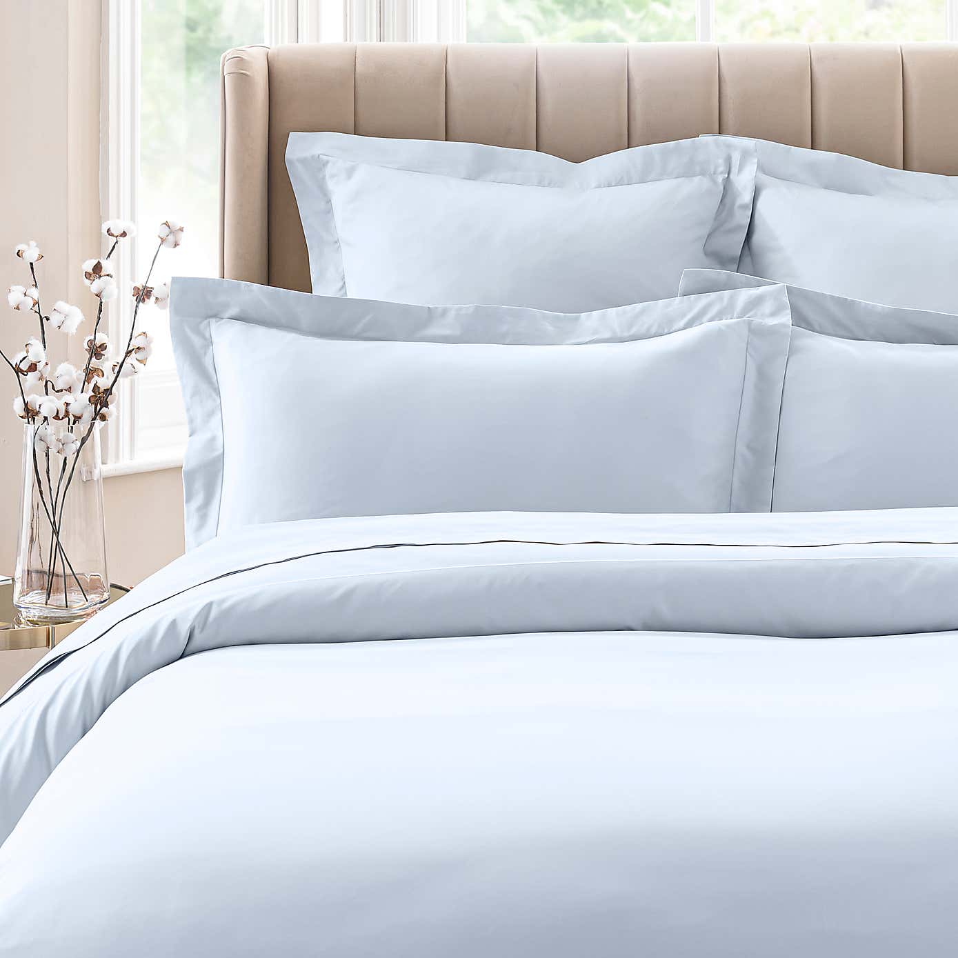 Dorma 300 Thread Count 100% Cotton Sateen Plain Oxford Pillowcase