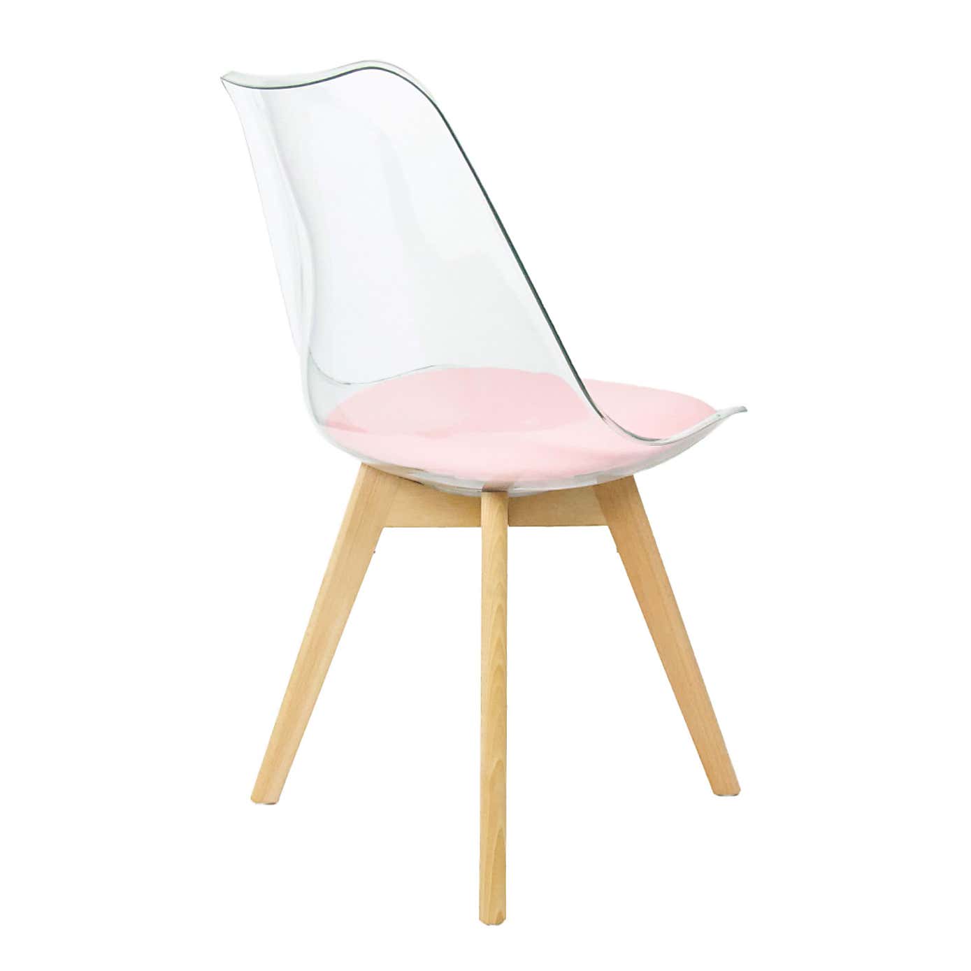 Fusion Living Soho Clear Plastic Dining Chair with Squared Legs