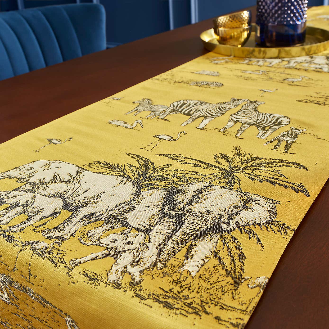 Animal Ochre Jacquard Table Runner