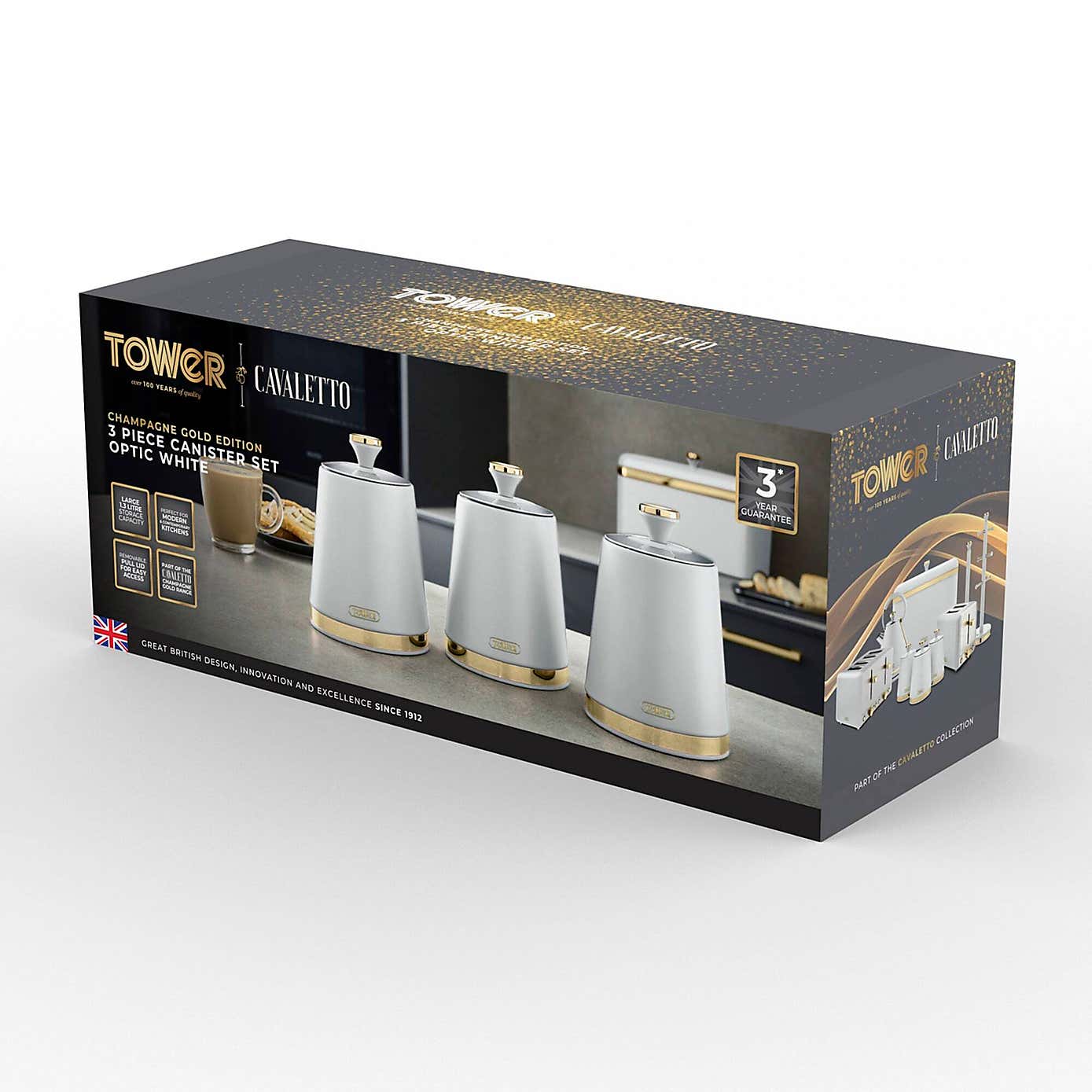 Tower Set of 3 Cavaletto Canisters