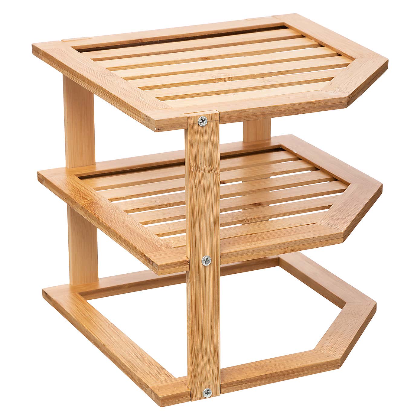 3 Tier Bamboo Angled Shelf
