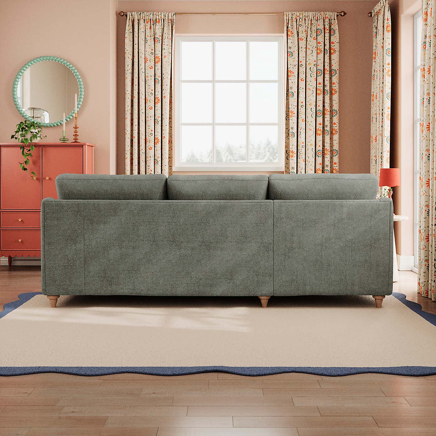 Hattie Tonal Plush Chenille Corner Chaise Sofa