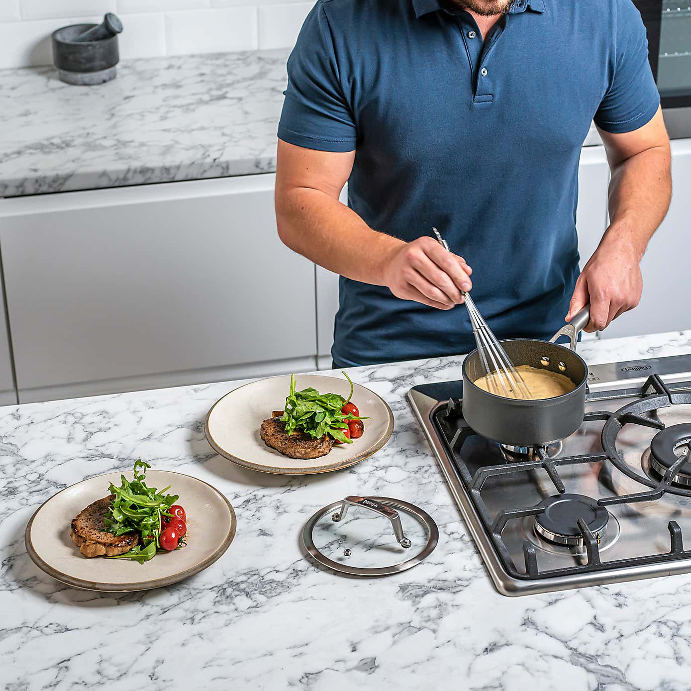 Ninja ZEROSTICK Hard Anodised Saucepan with Lid, 16cm