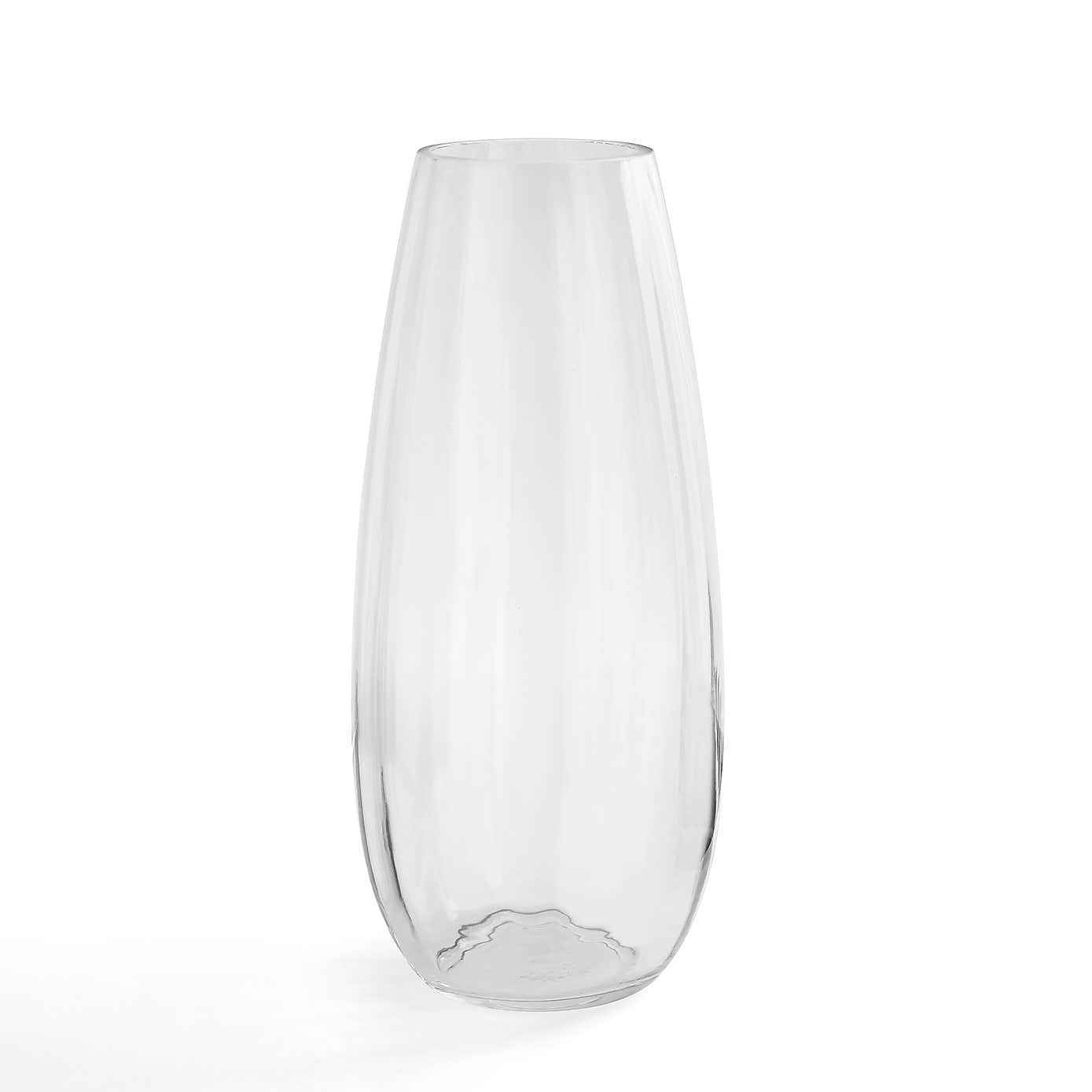 Ribbed Rounded Glass Vase