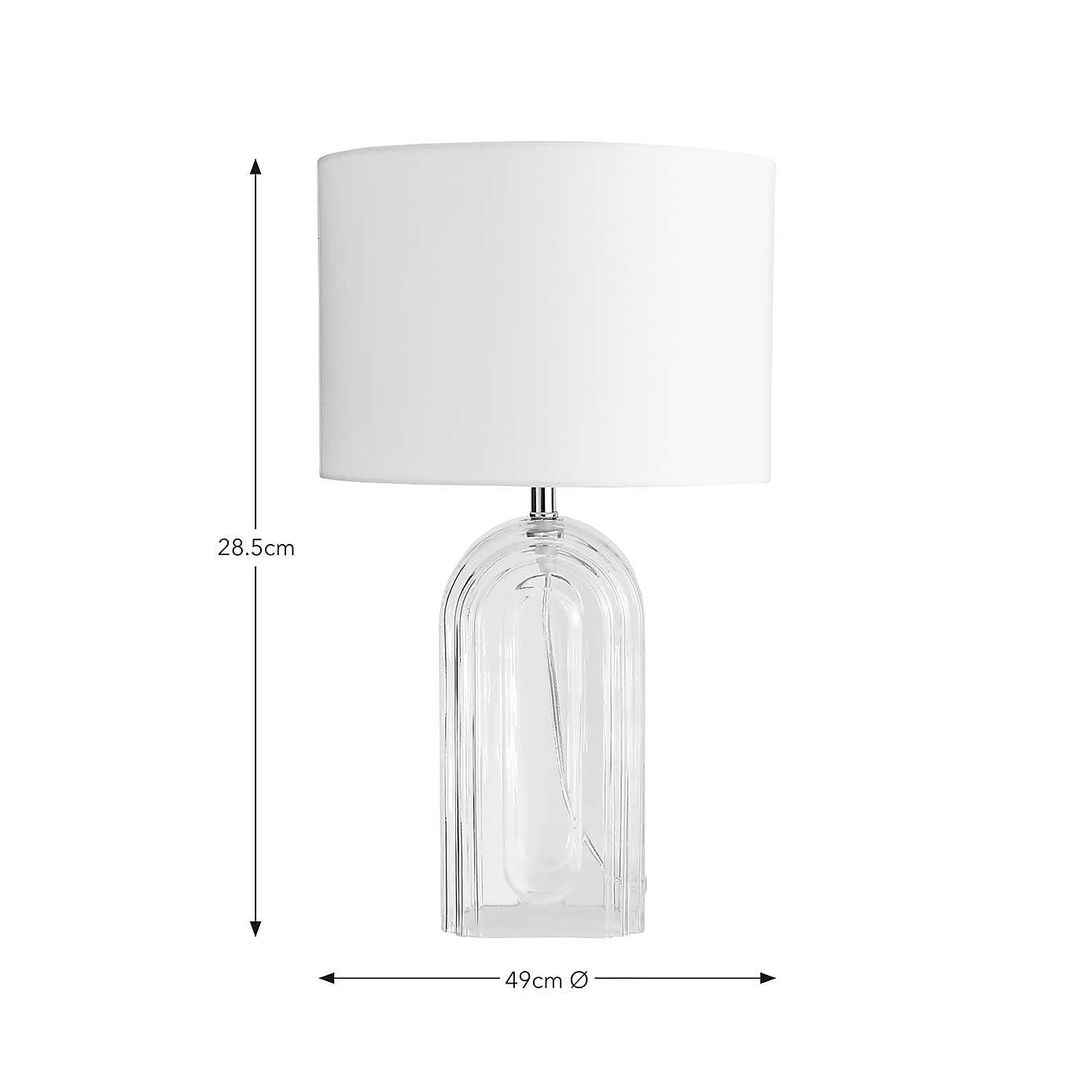Josie Large Arched Glass Table Lamp