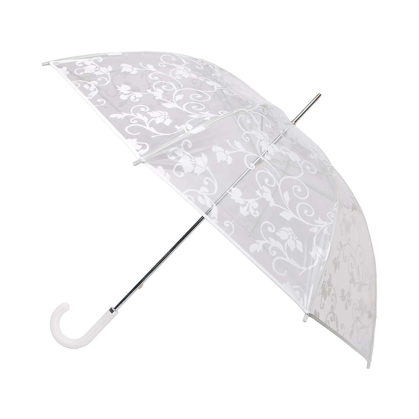totes White Floral Scroll Walker Umbrella