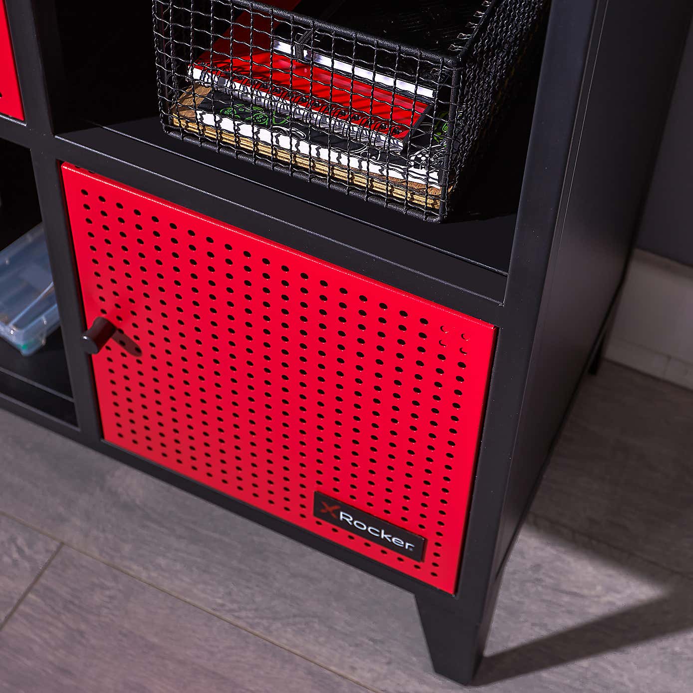 X Rocker MESH TEK Wide Shelf Cabinet with 6 Cube Storage