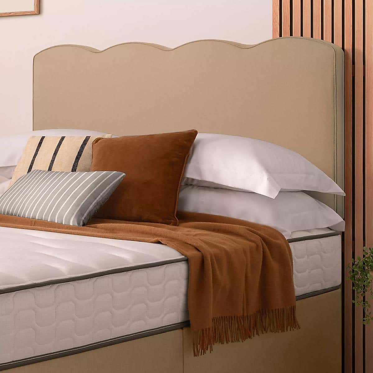 Silentnight 2 Drawer Divan Bed With Fabric Wave Headboard