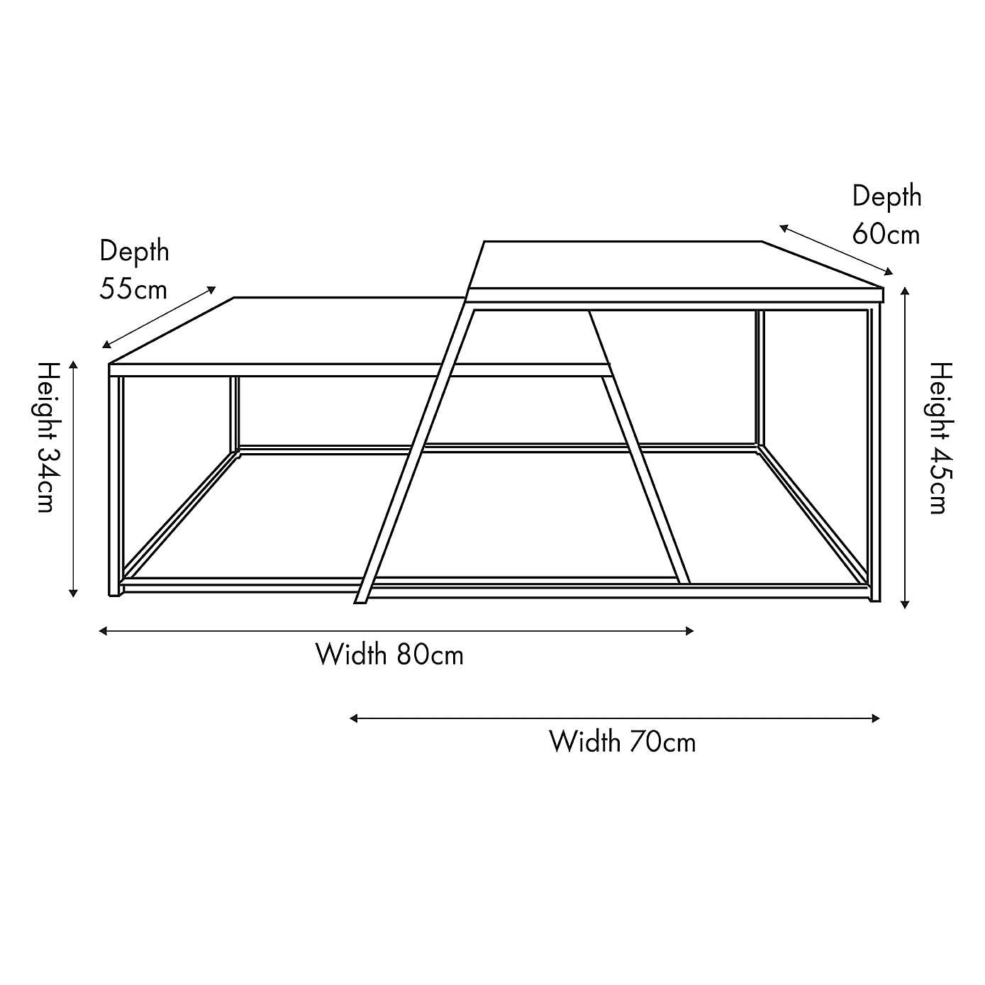 Set of 2 Mashiko Coffee Tables