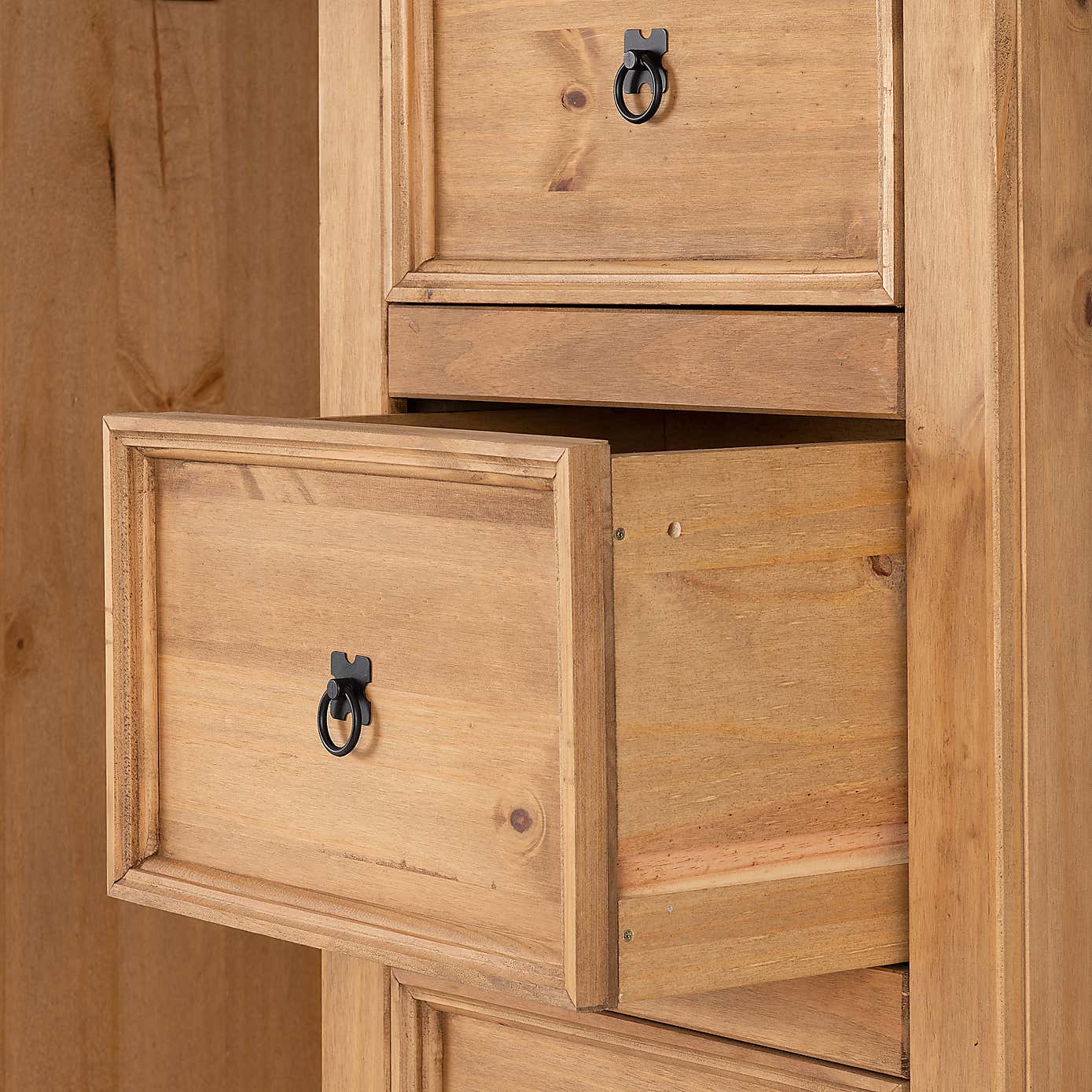 Corona Pine Single 4 Drawer Wardrobe