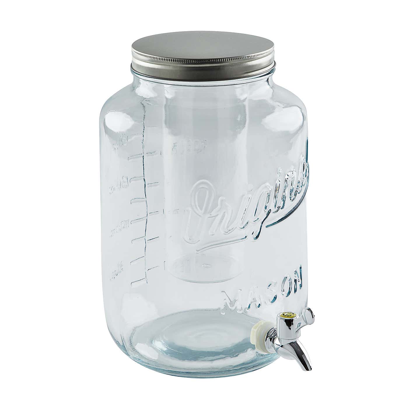 Dunelm Better 8L Glass Drinks Dispenser with Infuser