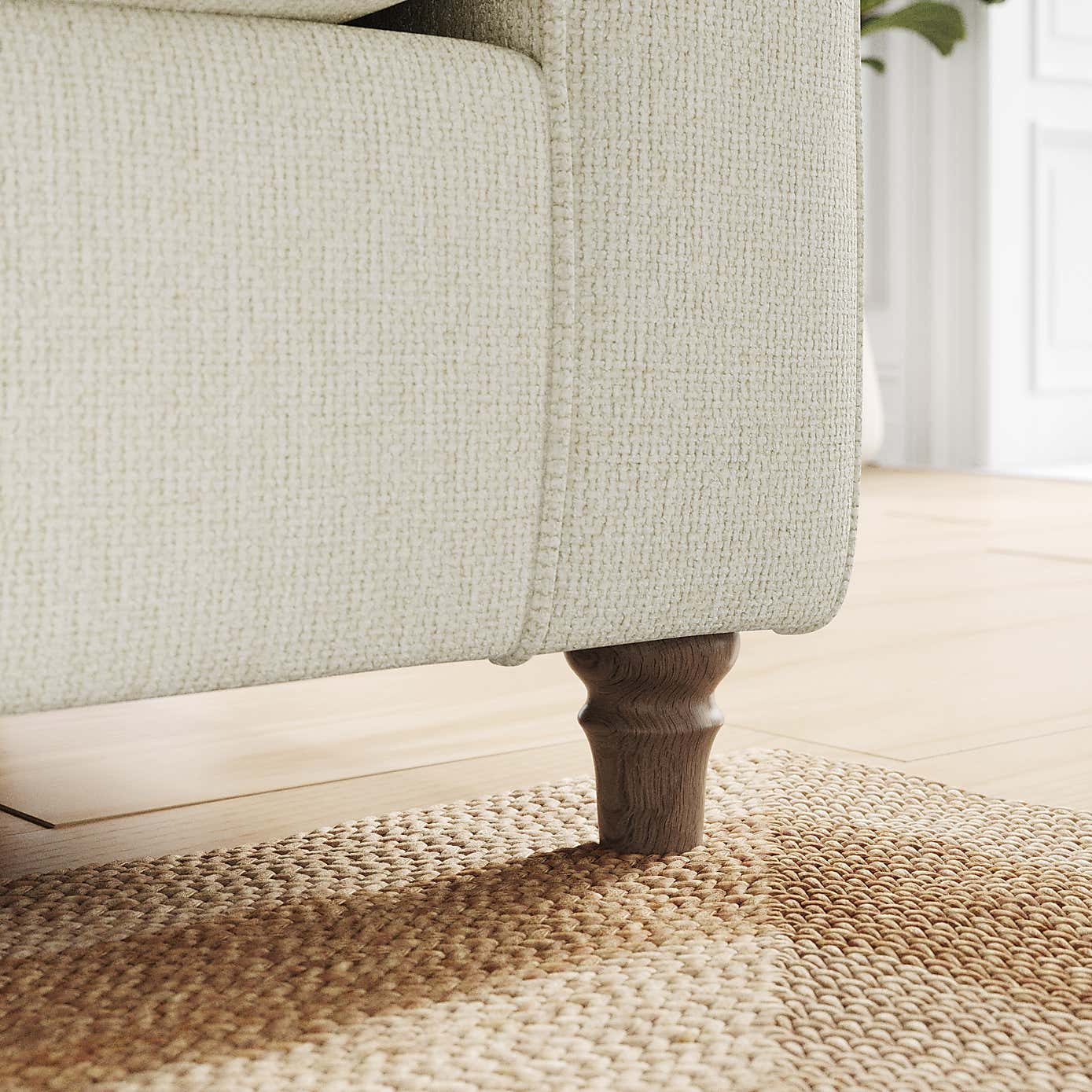 Flori Corner Chaise Sofa, Chunky Chenille
