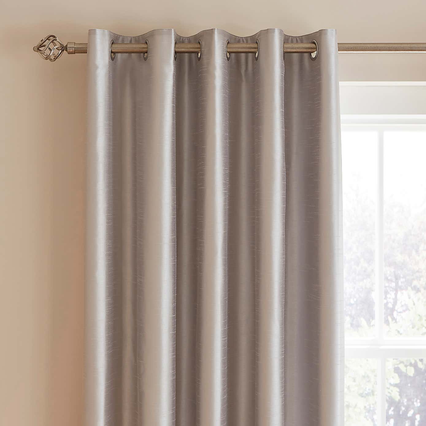 Novanna Faux Silk Blackout Eyelet Curtains