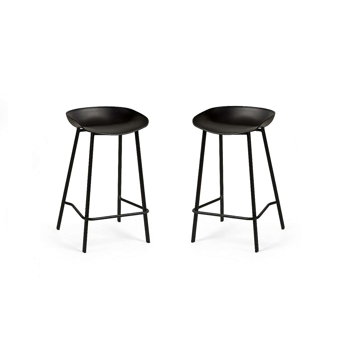 Renzo Set Of 2 Bar Stools, Metal
