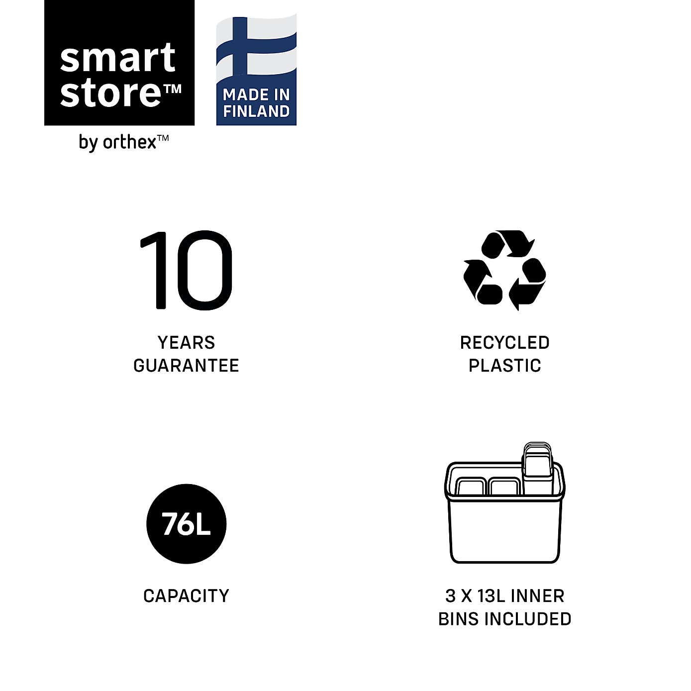 SmartStore Collect Recycling Solution 76L, White