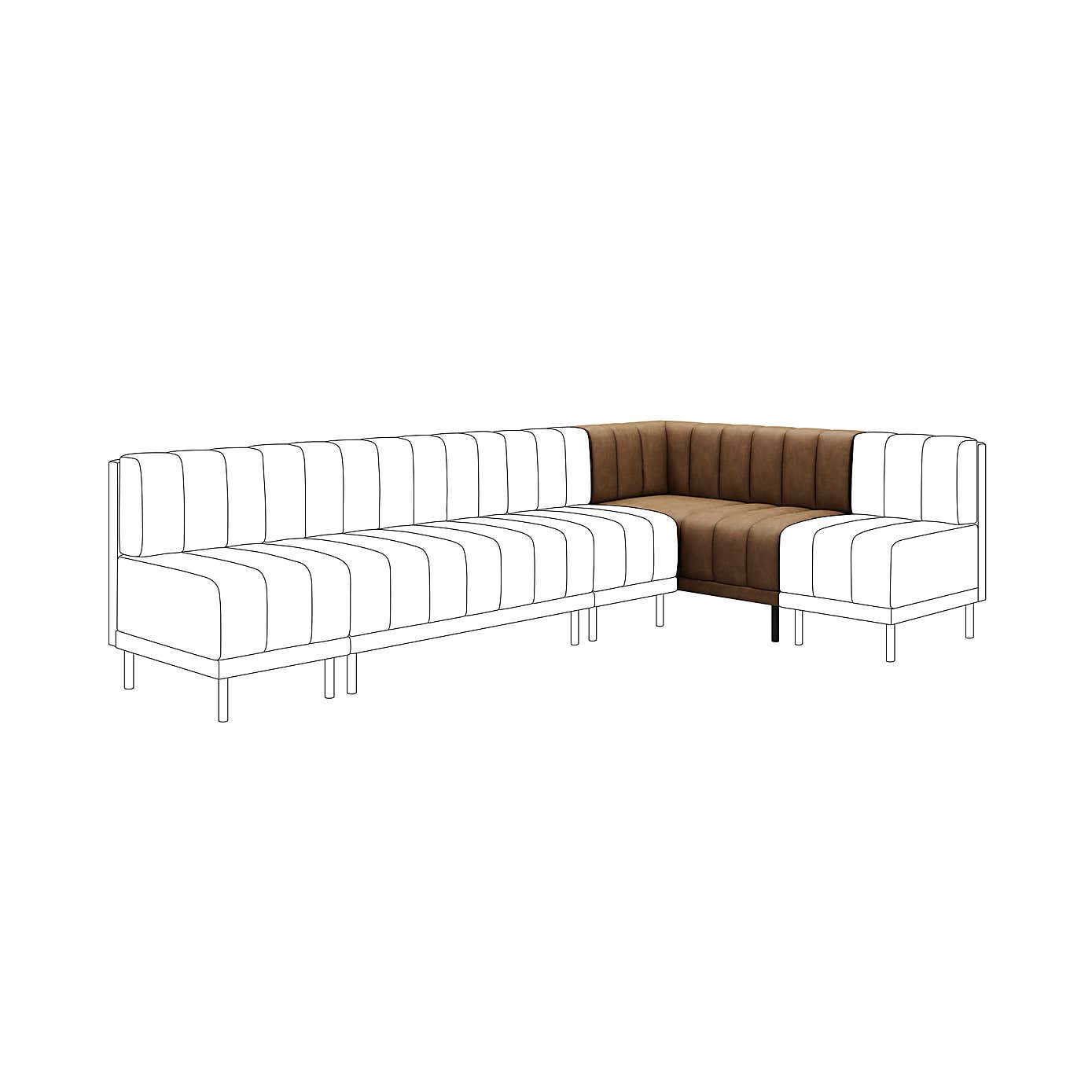 Amali Corner Dining Bench, Faux Leather
