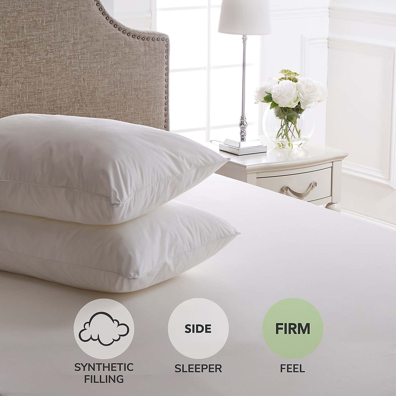 Dorma Pack of 2 Sumptuous Down Like Side Sleeper Pillows