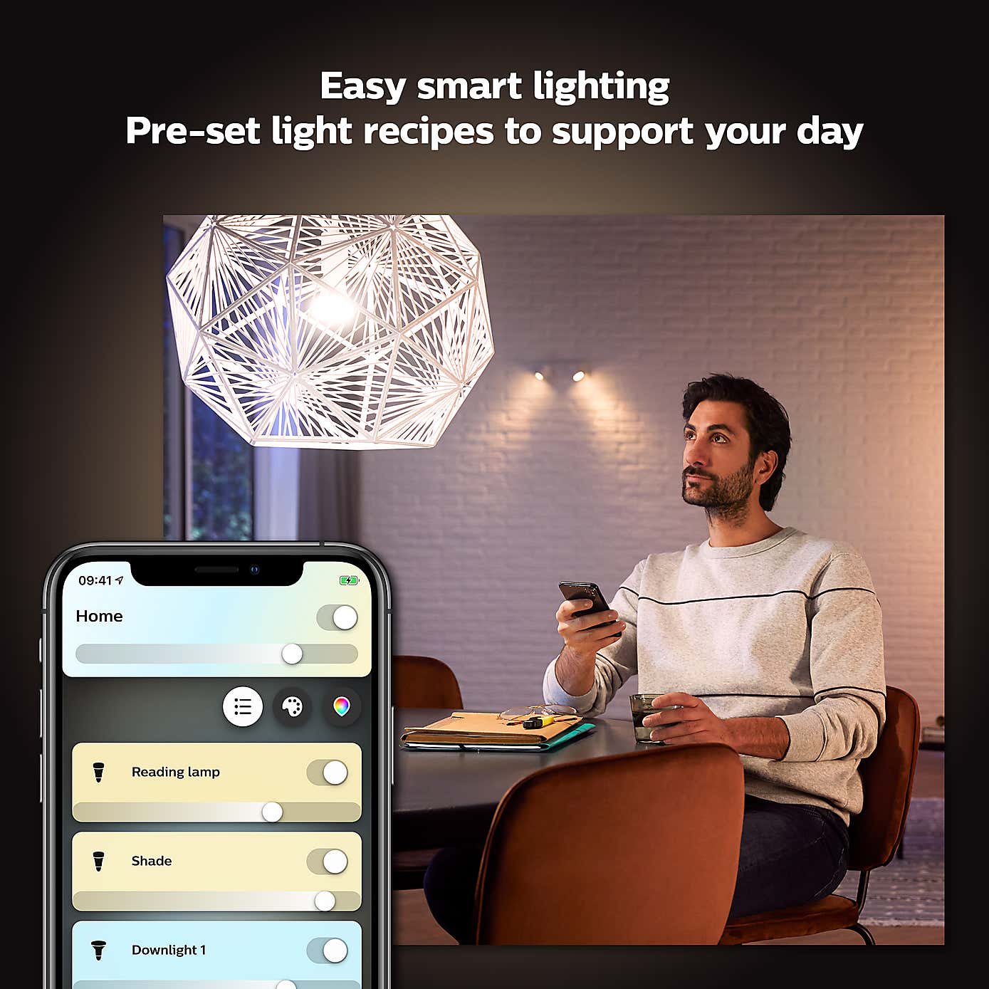 Philips HUE Smart 8 Watt BC LED Tunable GLS Bulb 2 Pack