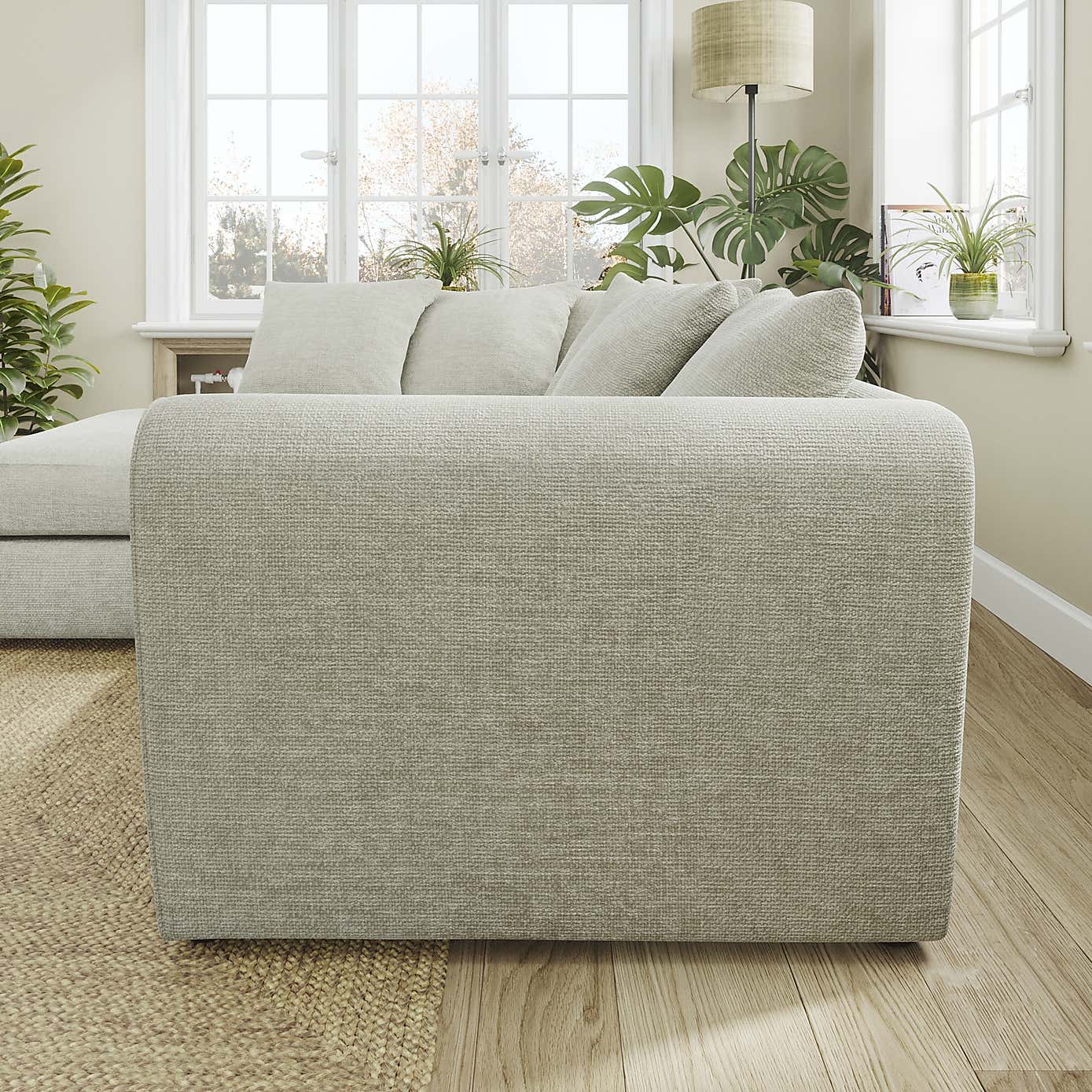 Blake Curved Arm Chunky Chenille Corner Chaise Sofa