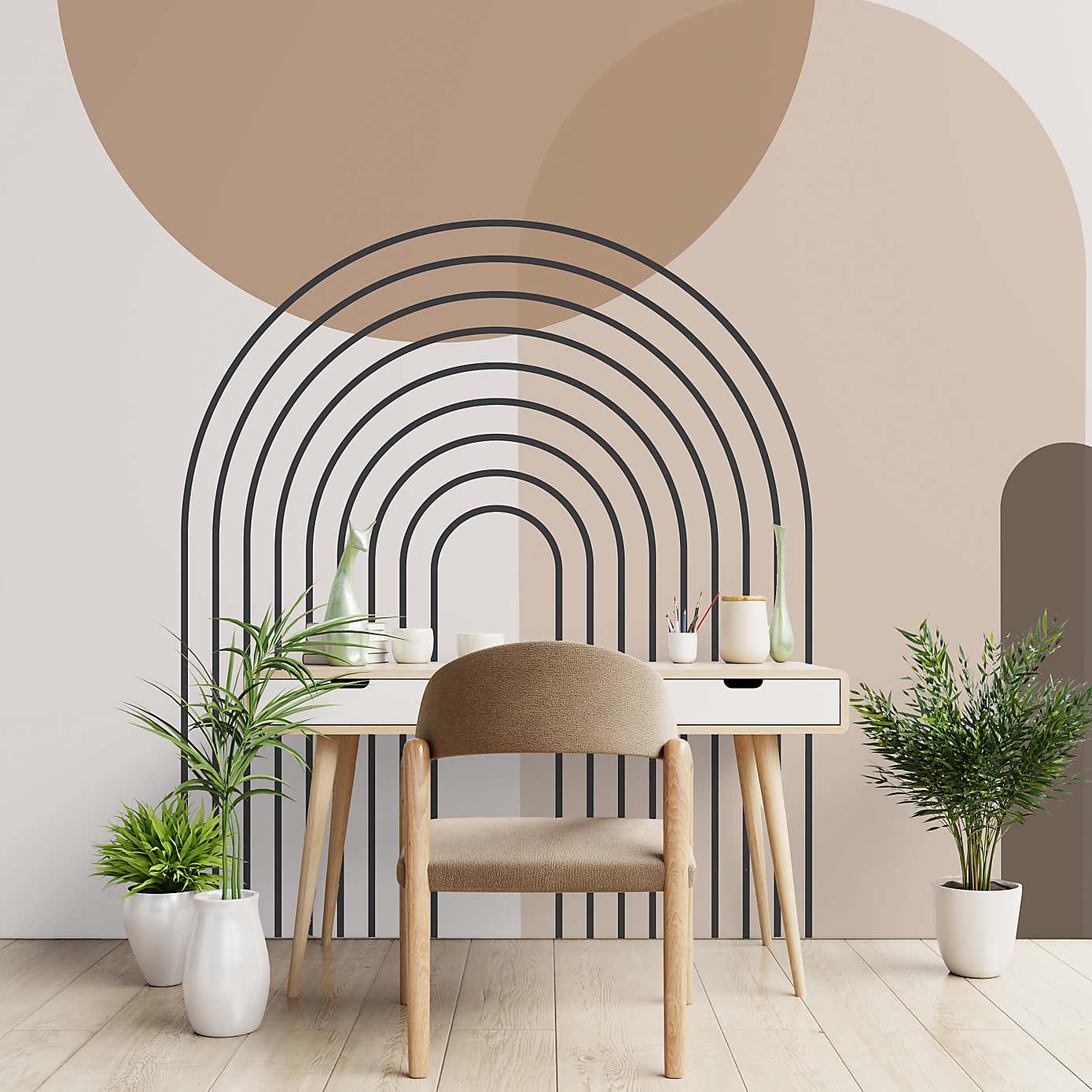 Boho Geo Natural Mural