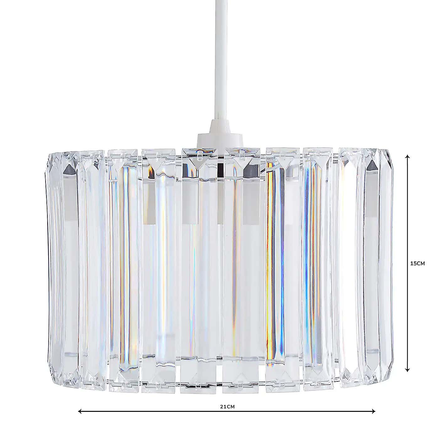 Acrylic Prism Chrome Easy Fit Pendant Shade