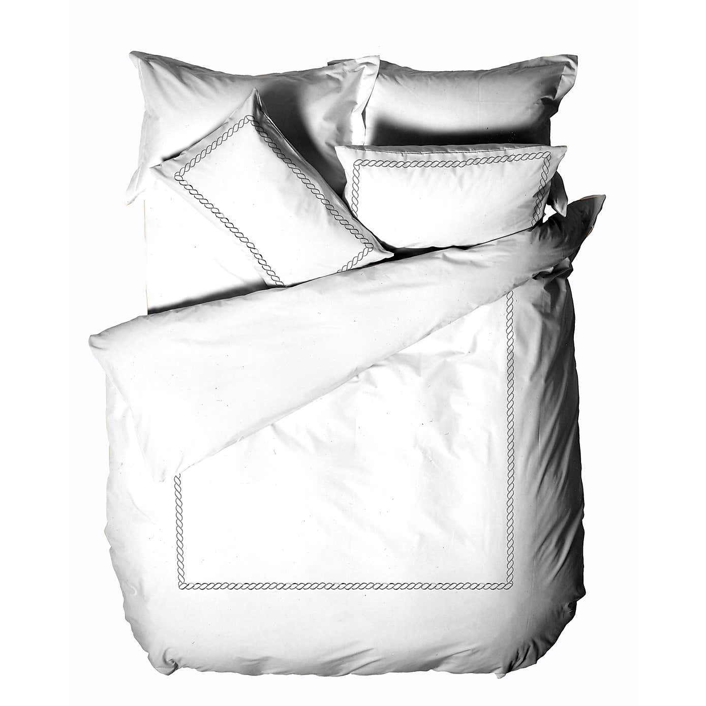 Paoletti Cleopatra Silver 100% Cotton Duvet Cover & Pillowcase Set