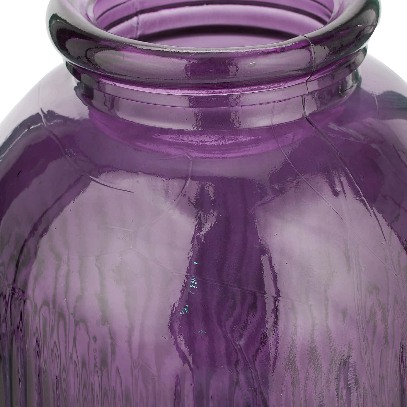 Tall Ribbed Recycled Glass Vase