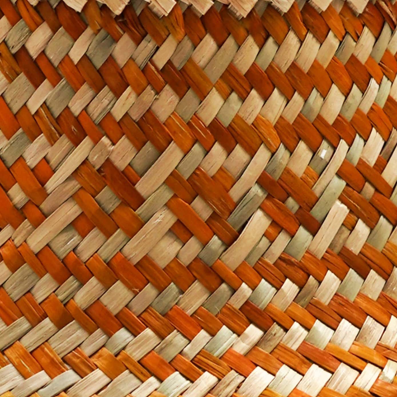 Medium Seagrass Tribal Black Lined Basket