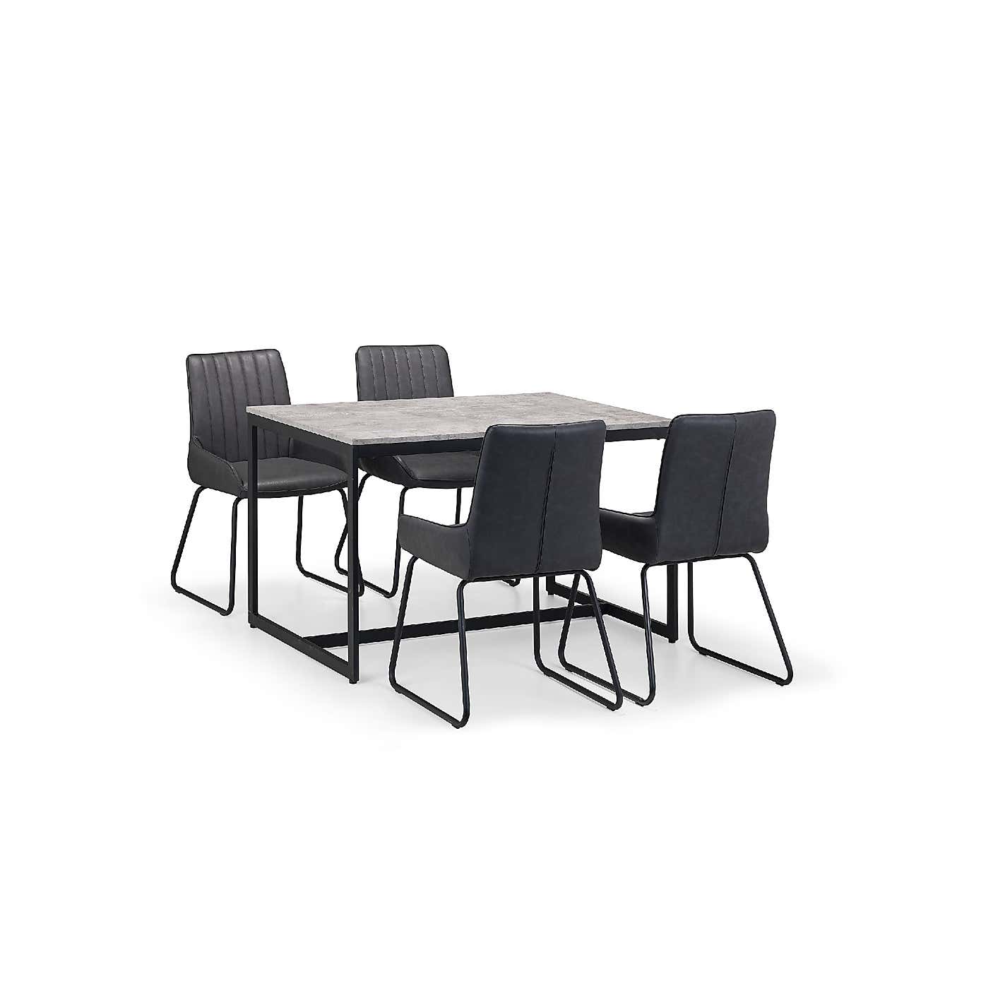 Staten Rectangular Dining Table with 4 Soho Chairs