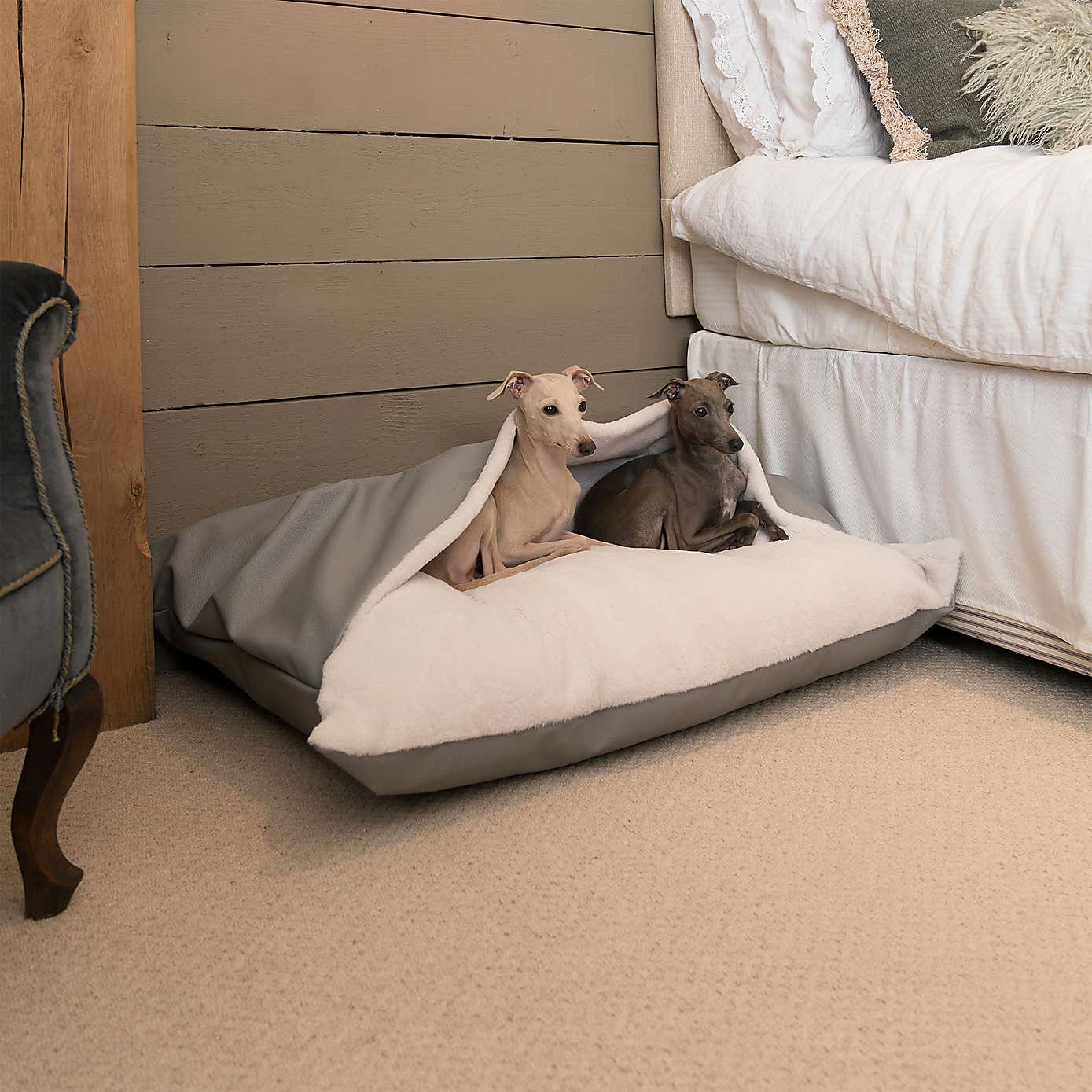 Lords and Labradors Rhino Leather Sleepy Burrow Dog Bed