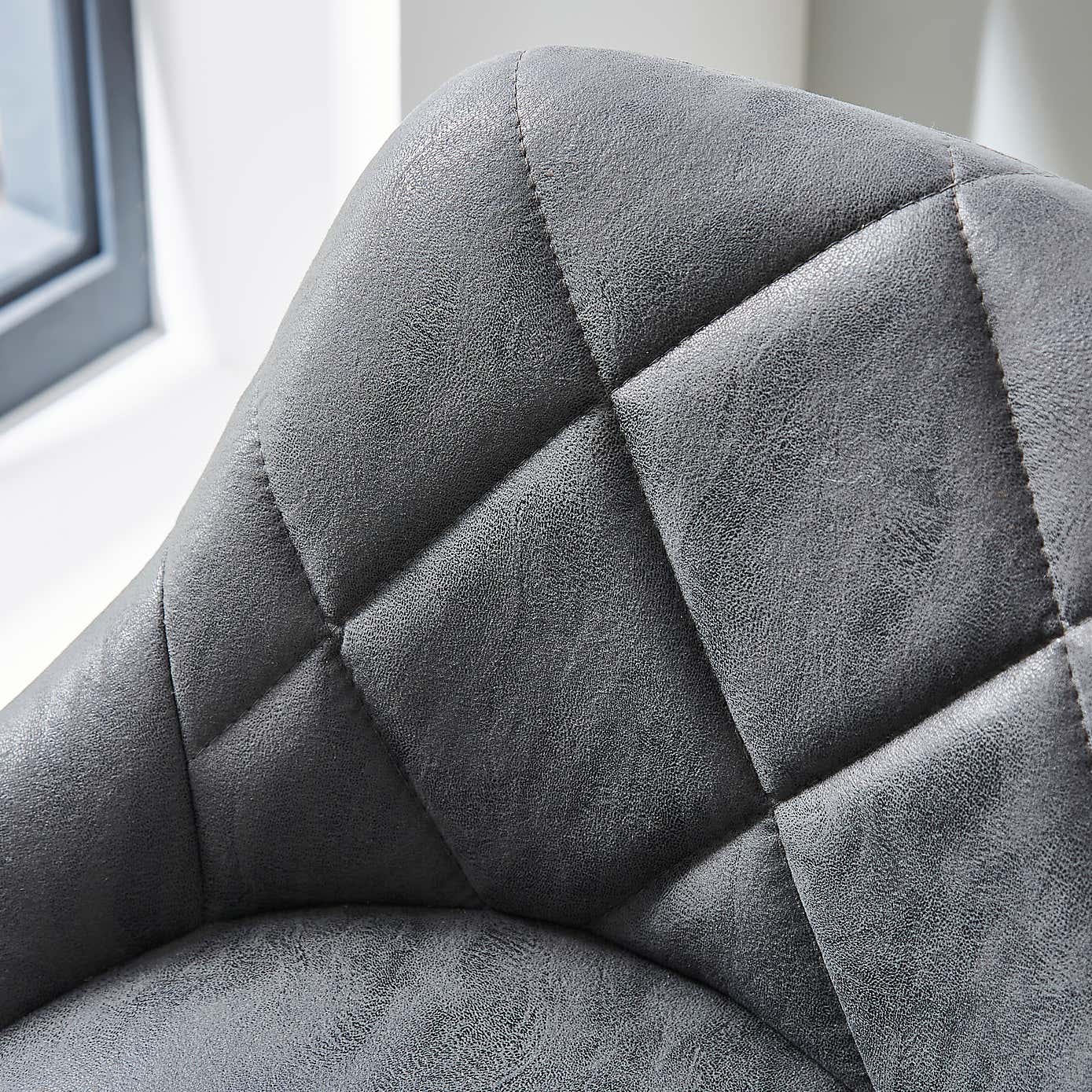 Noah Faux Suede Height Adjustable Bar Stool