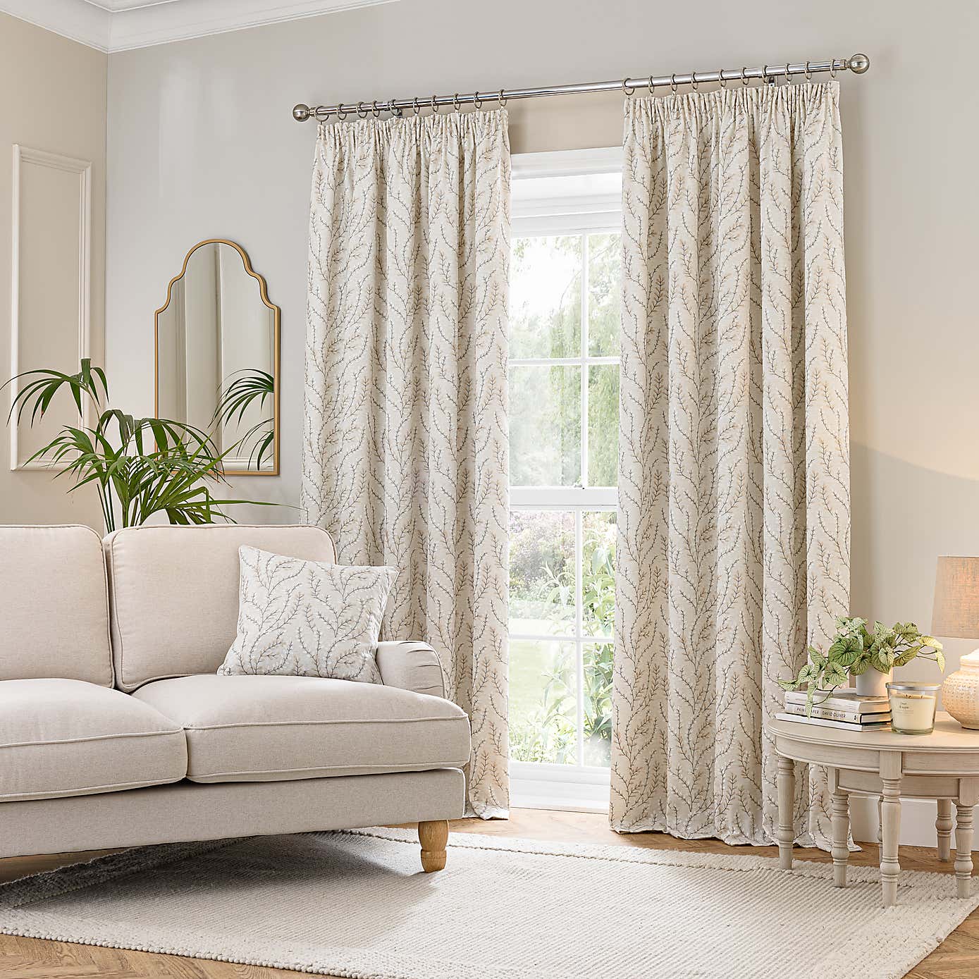 Shimla Floral Pencil Pleat Curtain