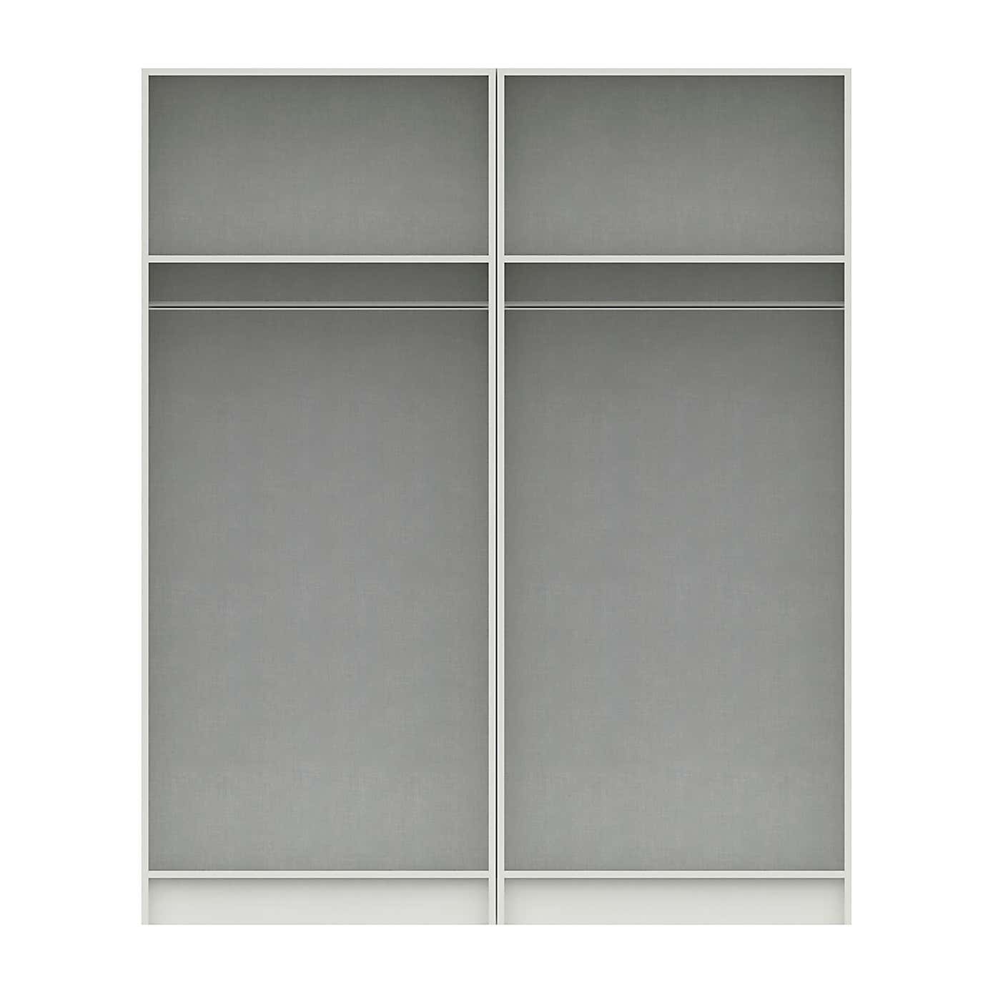Parker Grey 4 Door Mirrored Wardrobe