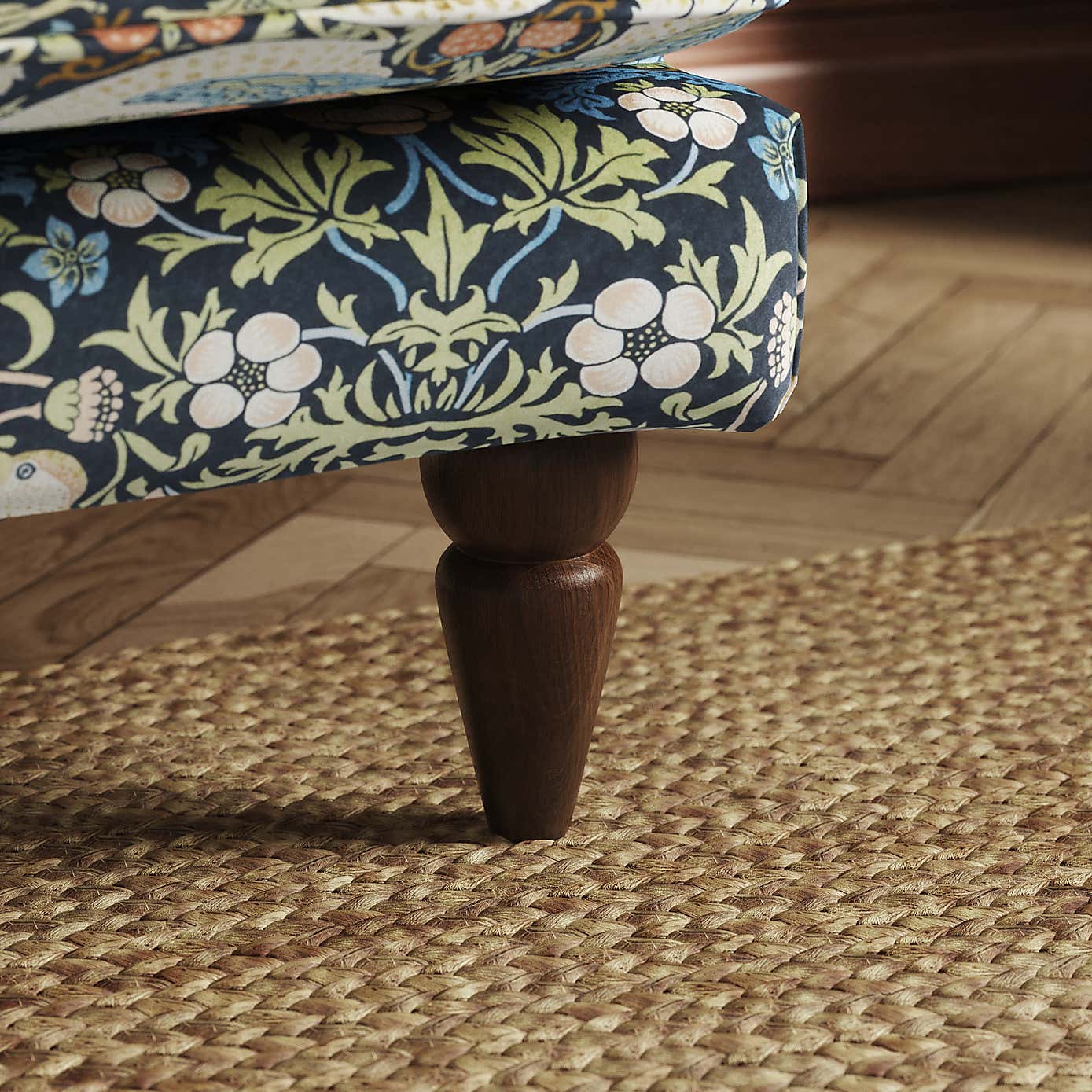 William Morris Strawberry Thief Velvet Fabric Sample