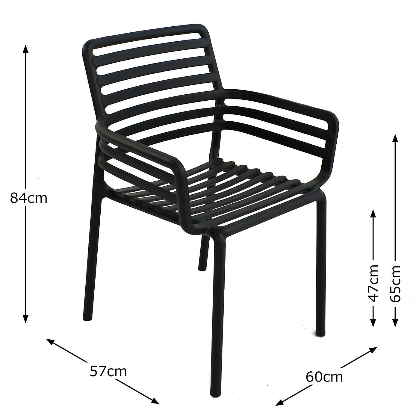 Cube Dining Table with 6 Doga Chair Set Anthracite