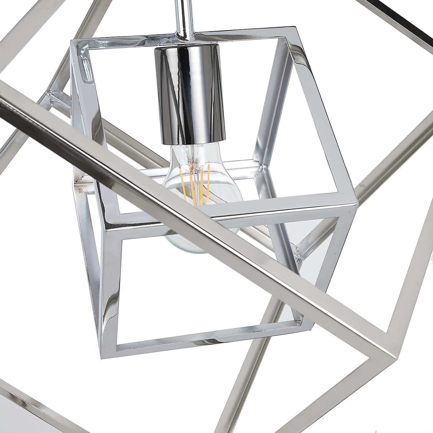Alessio Metal Cube Pendant, Nickel