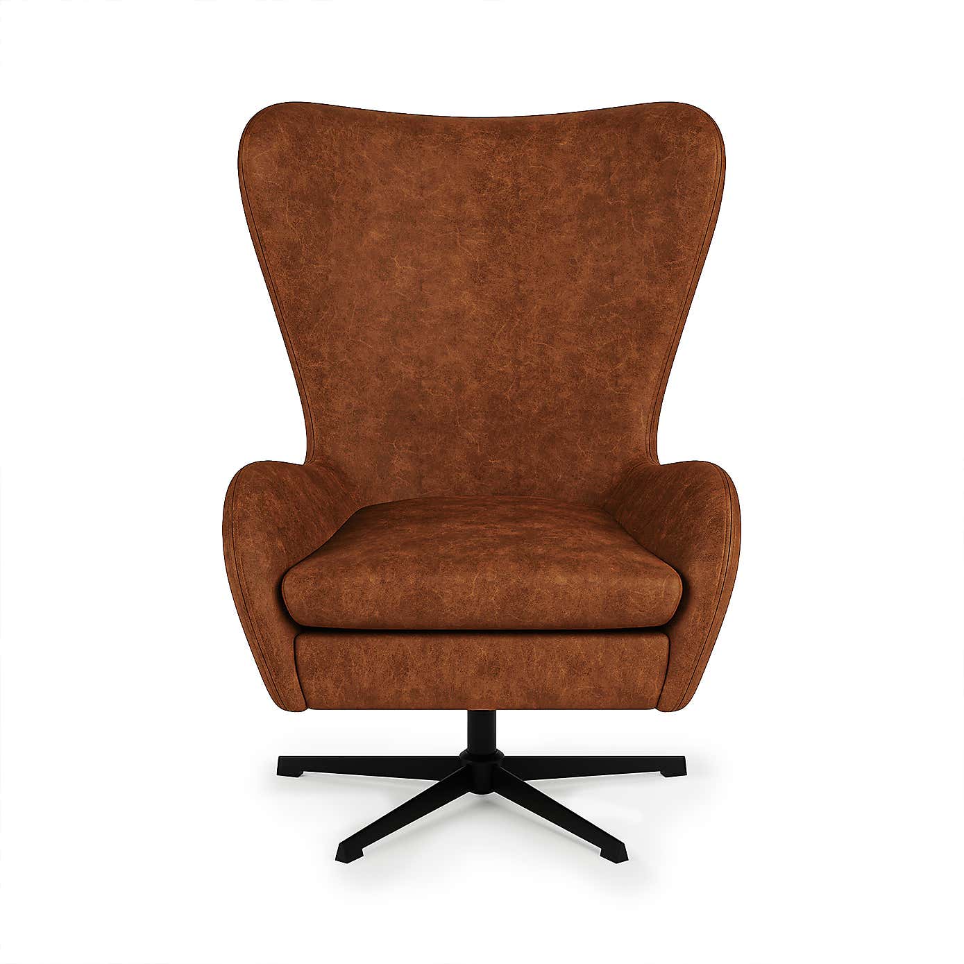 Kuvert Faux Leather Swivel Chair, Tan